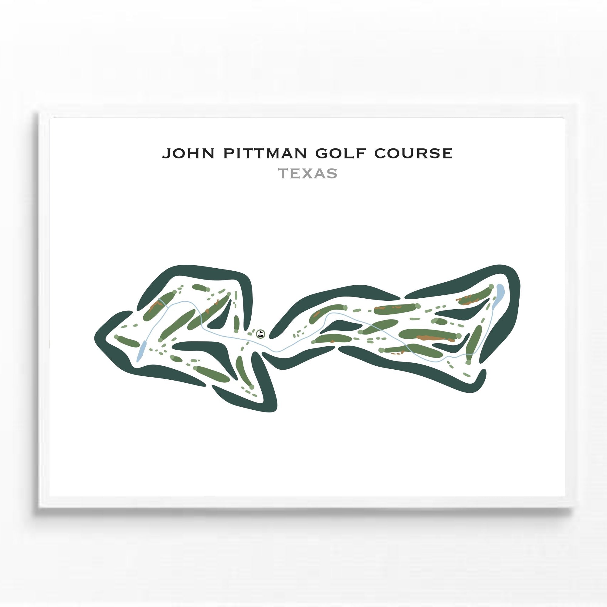 John Pitman Golf Club, Texas - Printed Golf Courses
