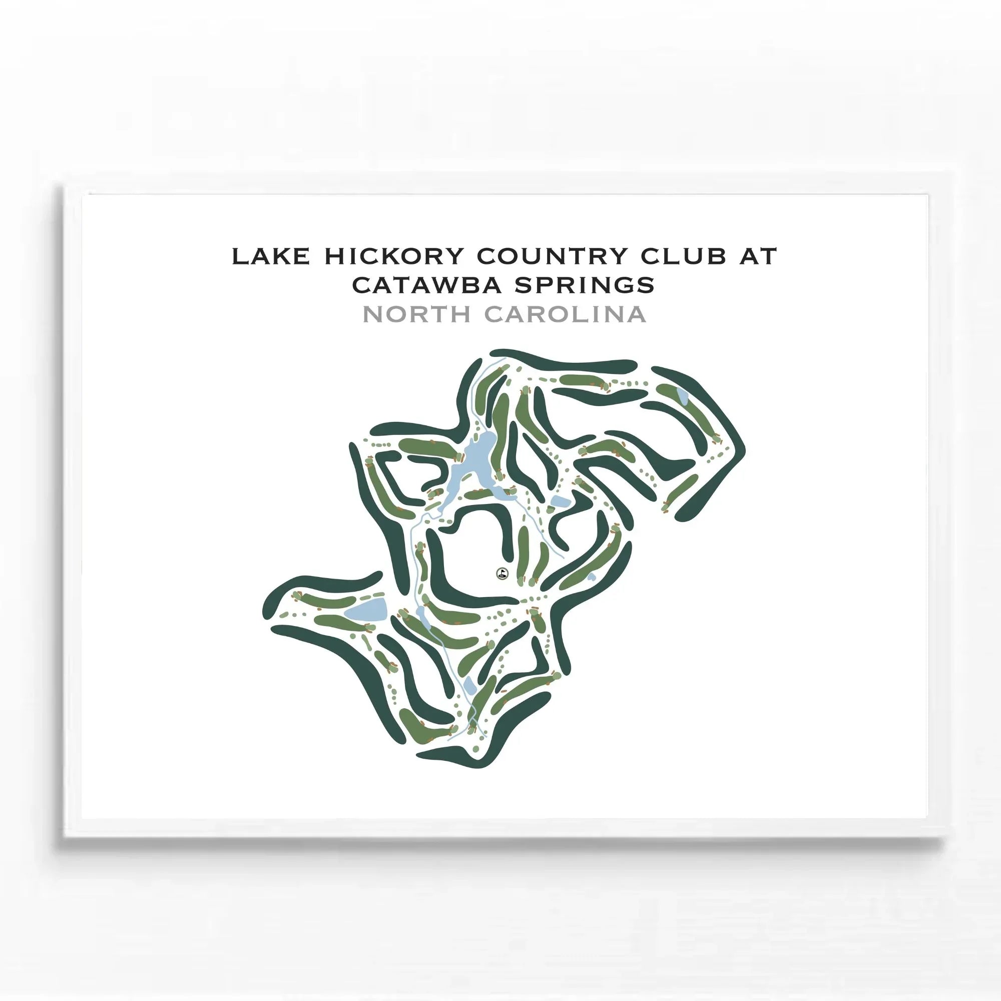 Lake Hickory Country Club Springs Clubhouse, North Carolina - Printed Golf Course