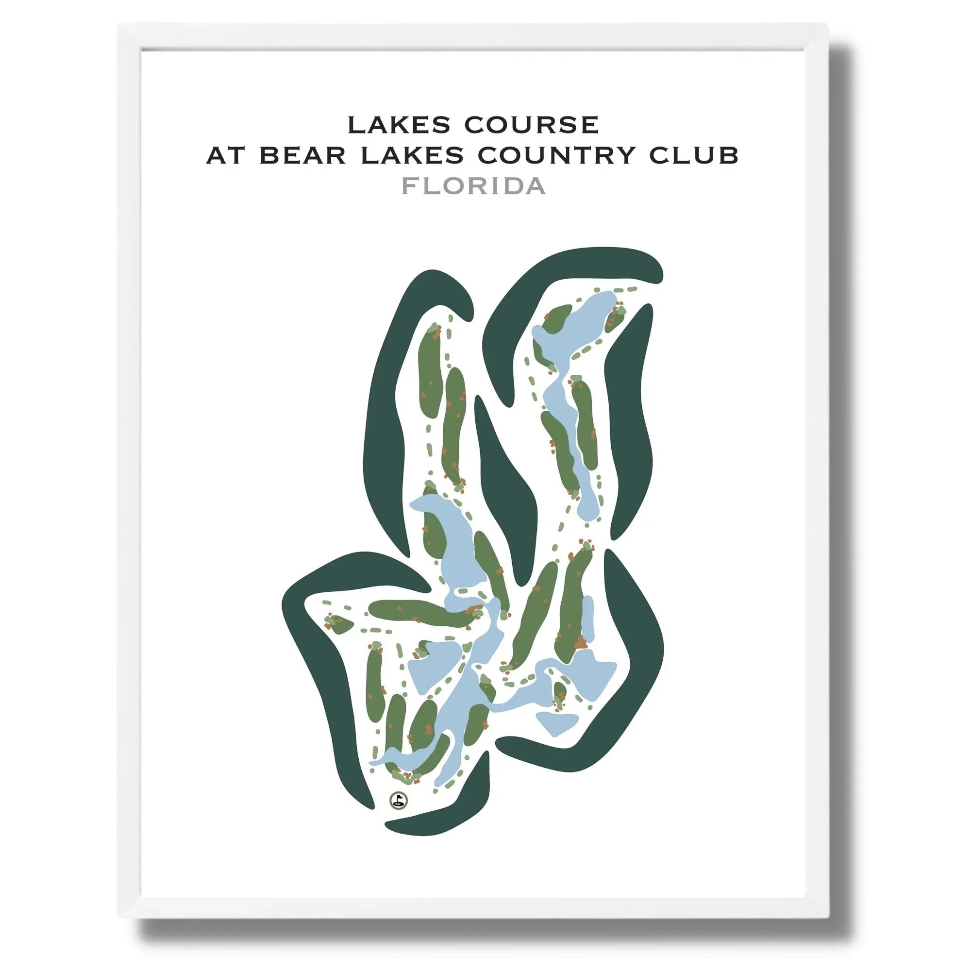 Lakes Course at Bear Lakes Country Club, Florida - Printed Golf Courses