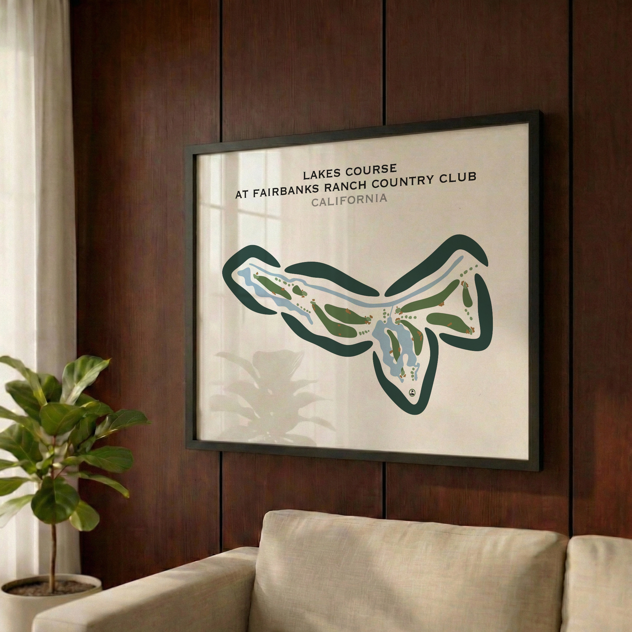 Lakes Course at Fairbanks Ranch Country Club, California - Printed Golf Courses