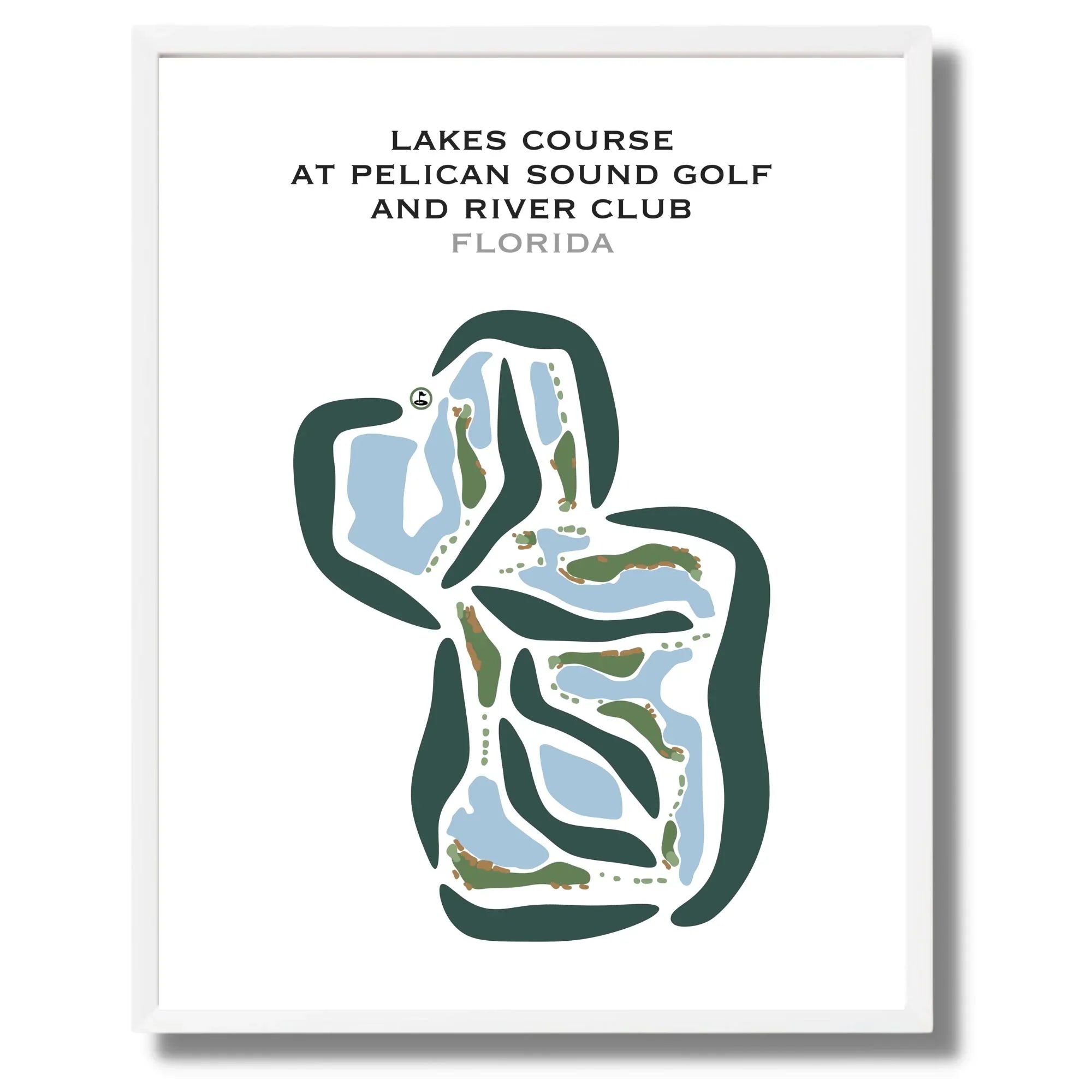 Lakes Course at Pelican Sound Golf & River Club, Florida - Printed Golf Courses