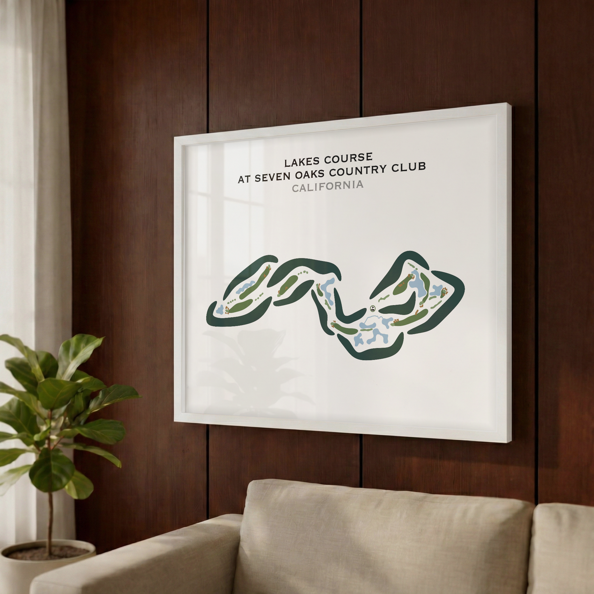 Lakes Course at Seven Oaks Country Club, California - Printed Golf Courses