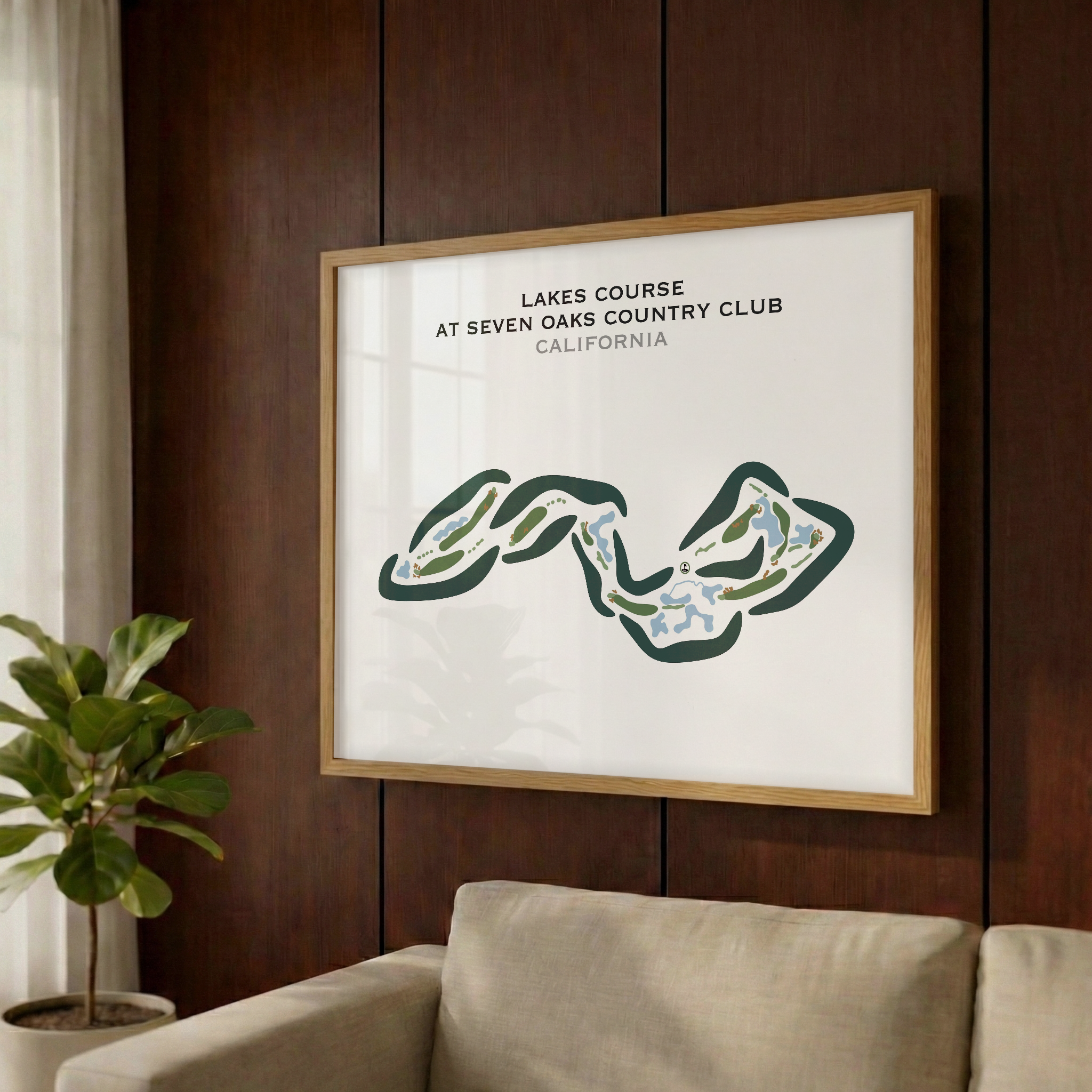 Lakes Course at Seven Oaks Country Club, California - Printed Golf Courses