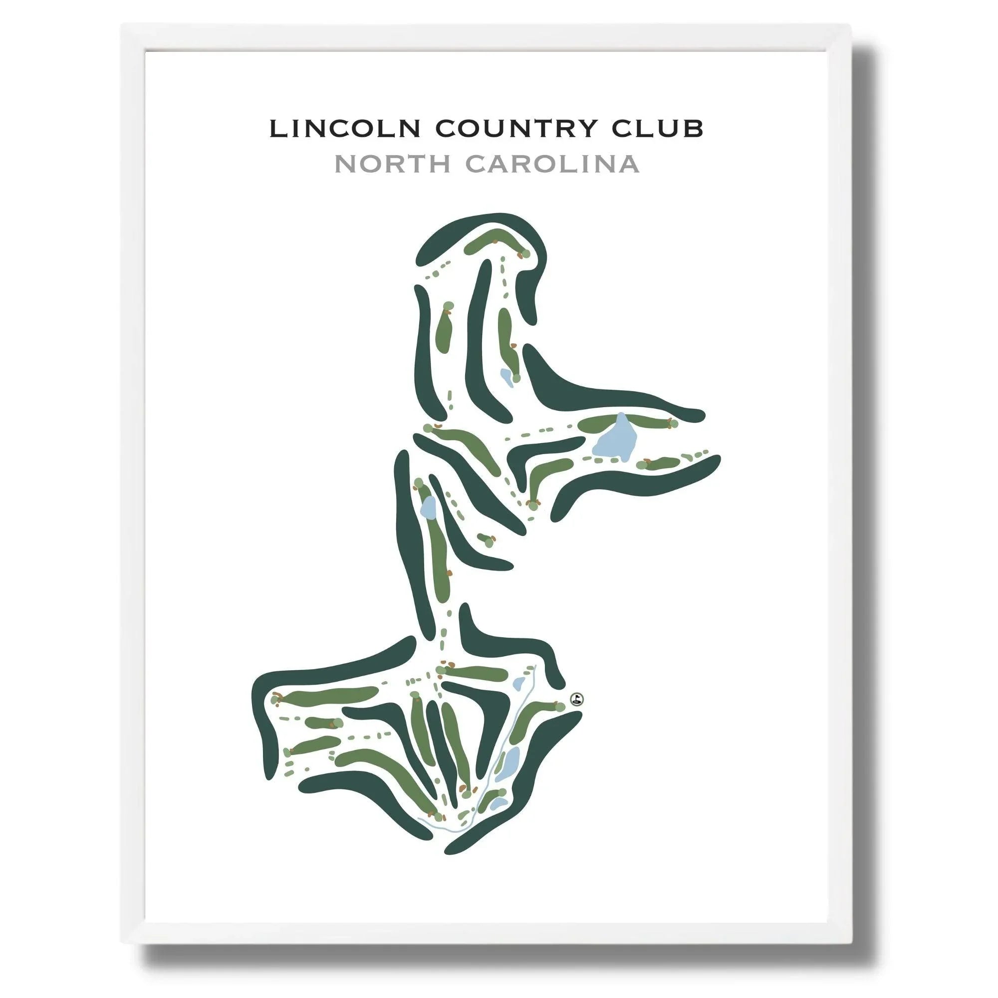 Lincoln Country Club, North Carolina - Printed Golf Course