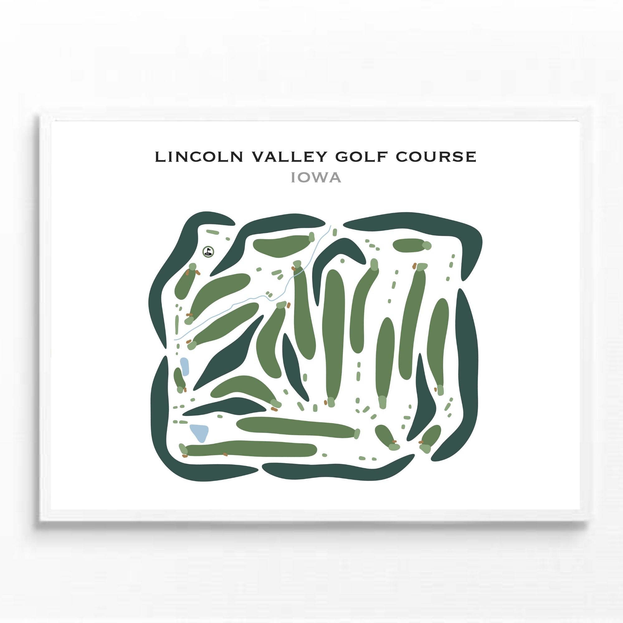 Lincoln Valley Golf Course, Iowa - Printed Golf Courses