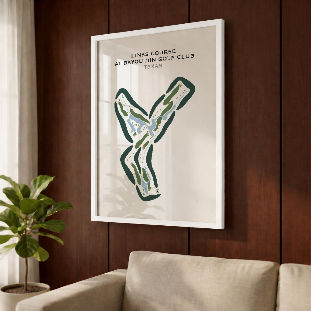 Links Course at Bayou Din Golf Club, Texas - Printed Golf Courses