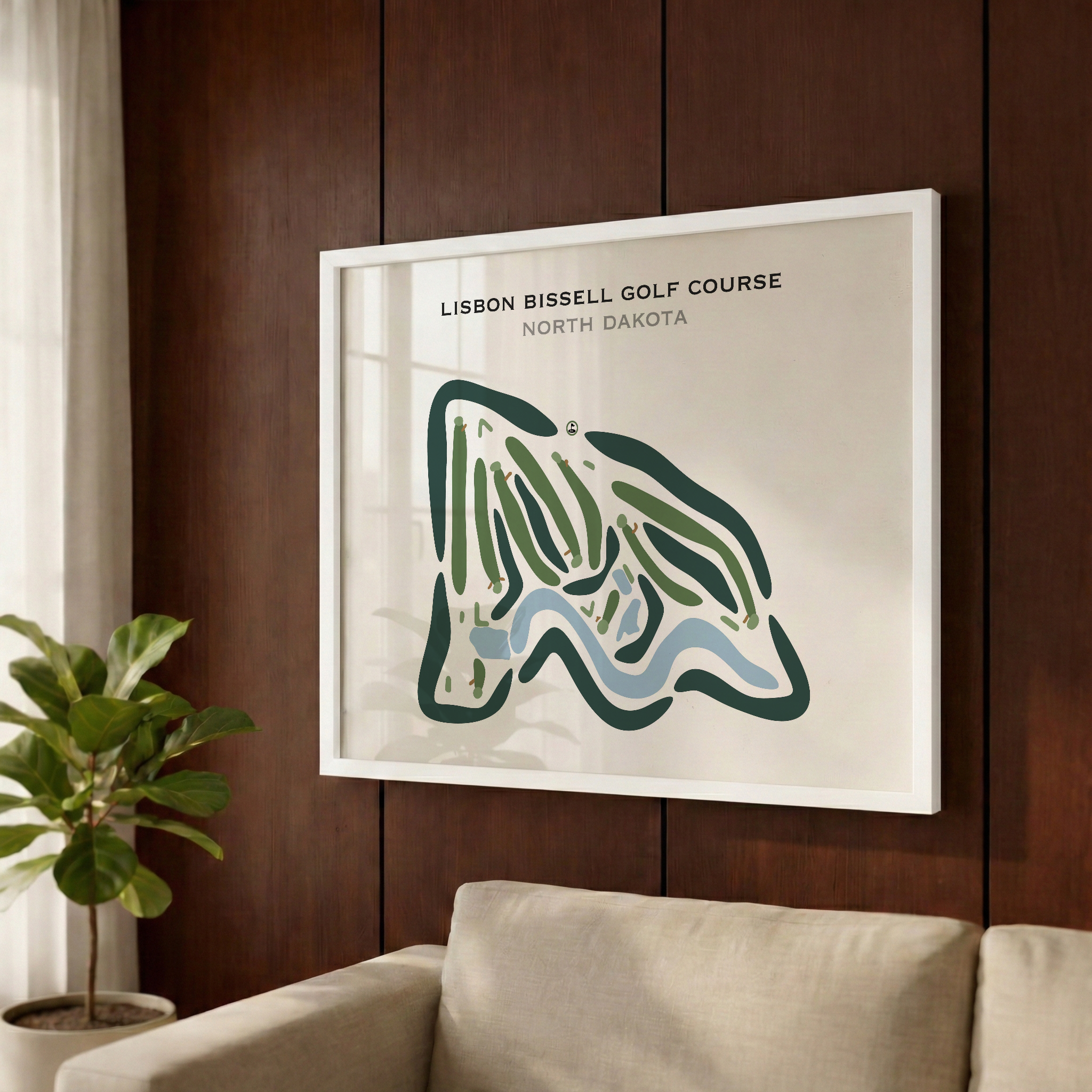 Lisbon Bissell Golf Course, North Dakota - Printed Golf Courses