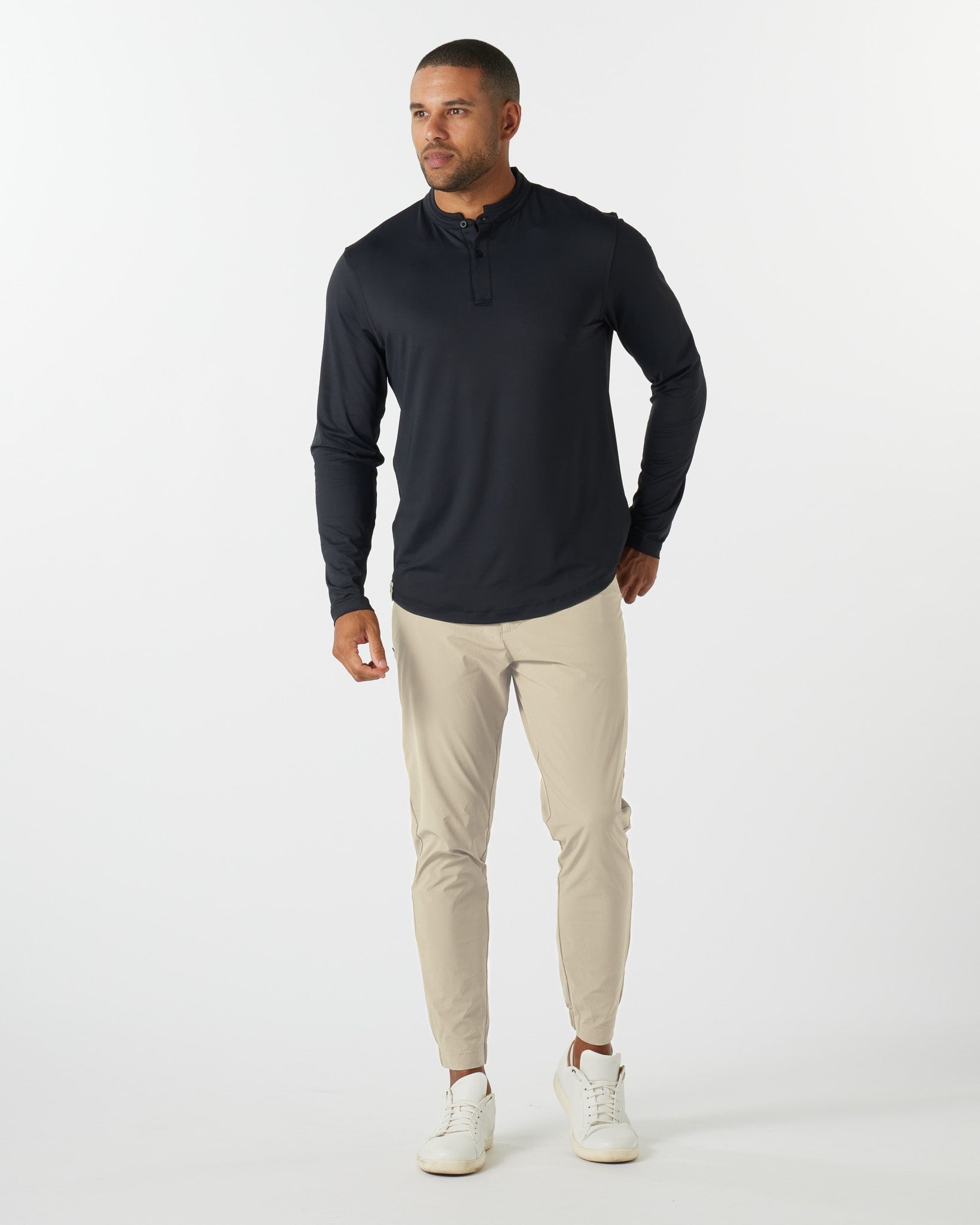 Catalyst Polo L/S | Mantra Collar | Black Sands