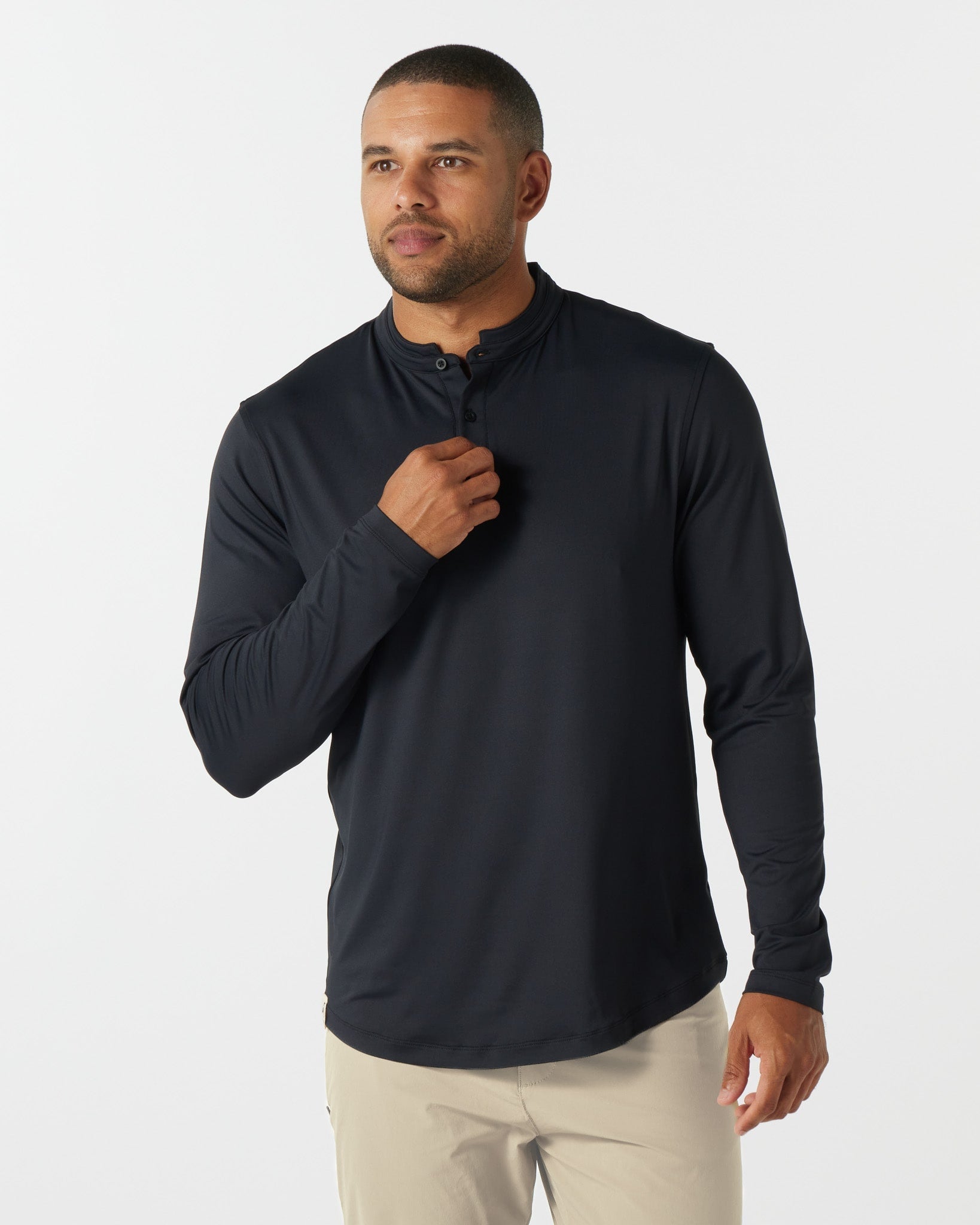 Catalyst Polo L/S | Mantra Collar | Black Sands