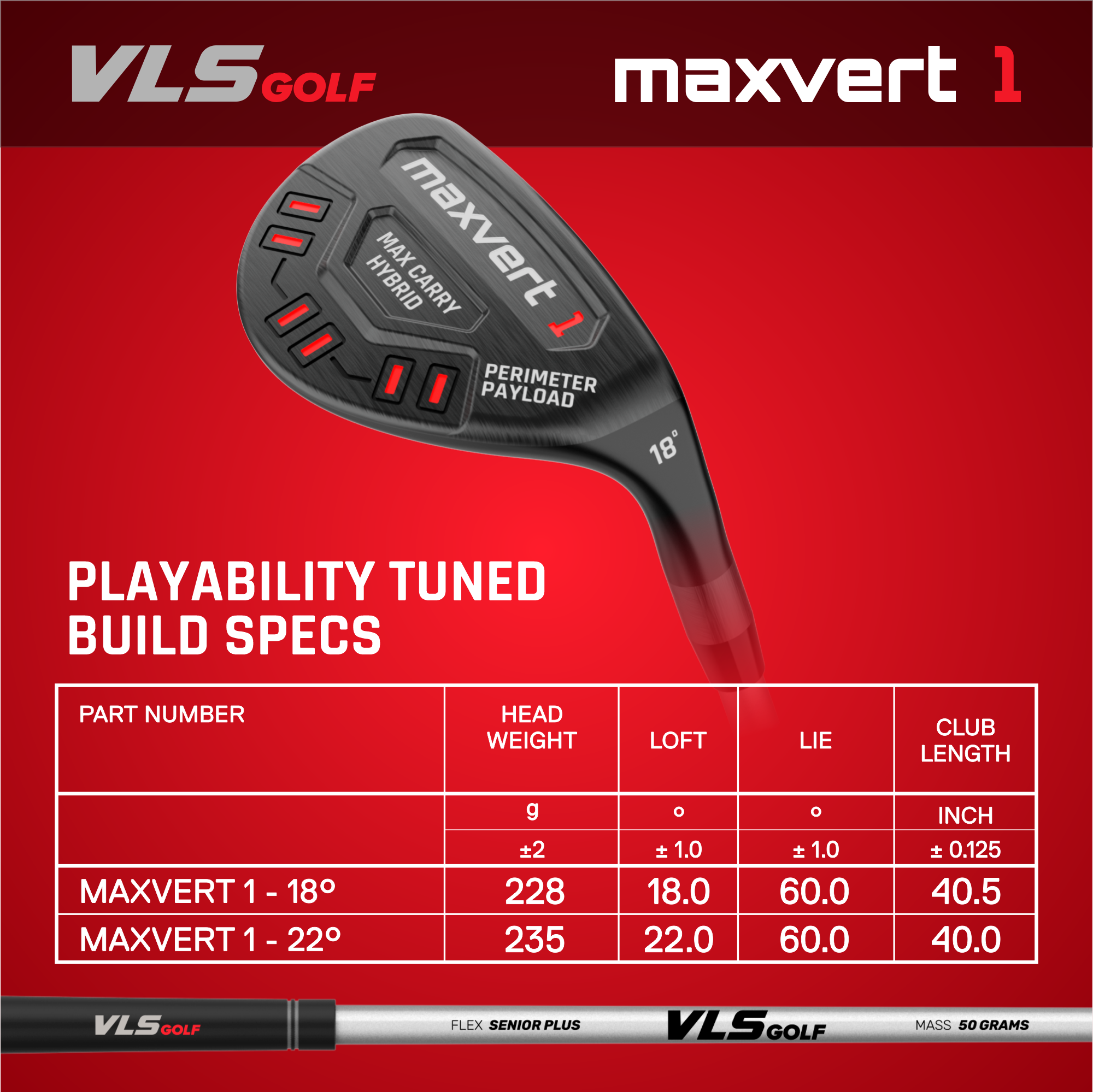 VLS Maxvert Hybrid 3 Club Bundle - 18°, 22° & 26°