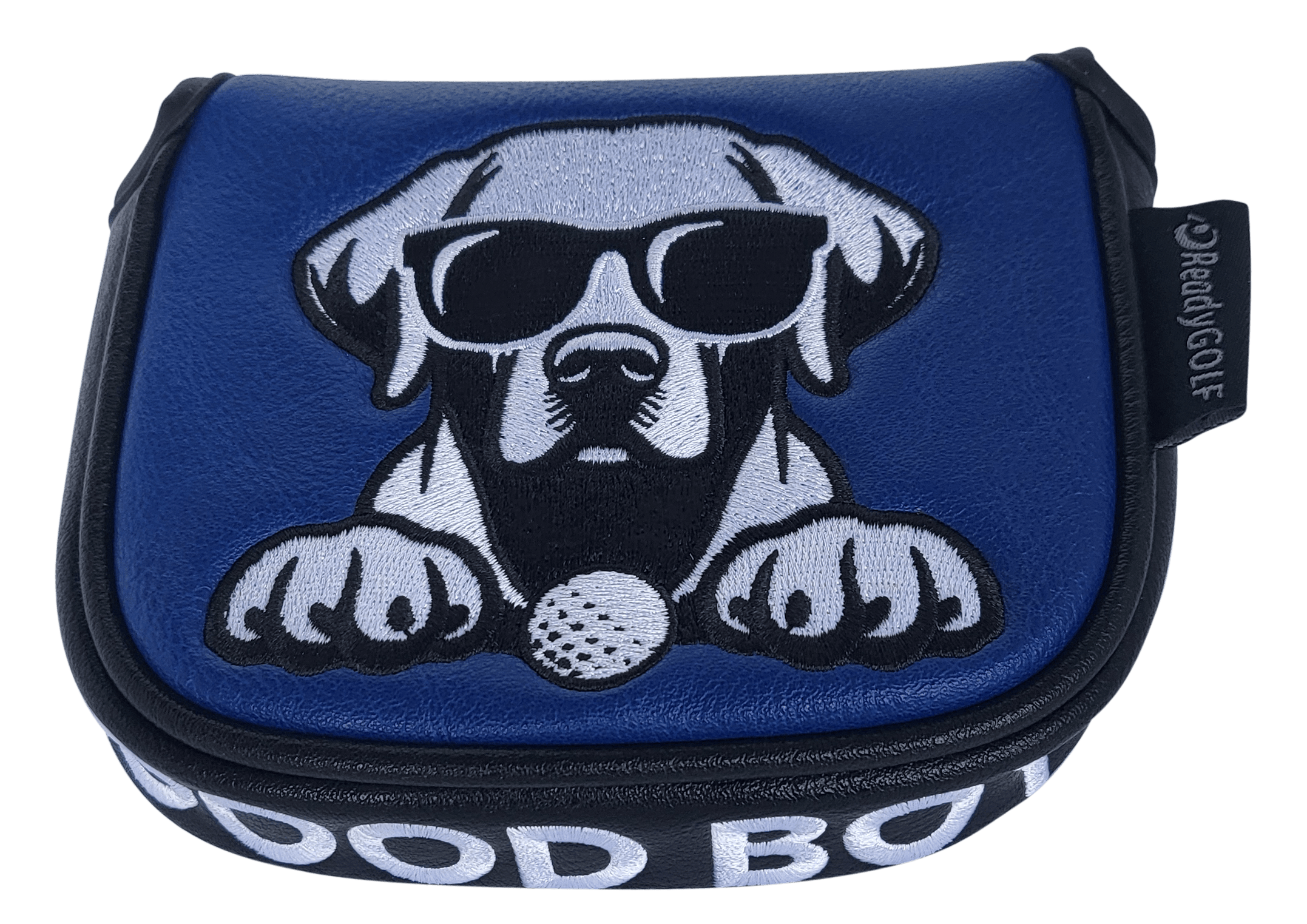 L.A.B. MEZZ OZ Embroidered Center Shaft Putter Cover by ReadyGOLF - Black Lab - Good Boy