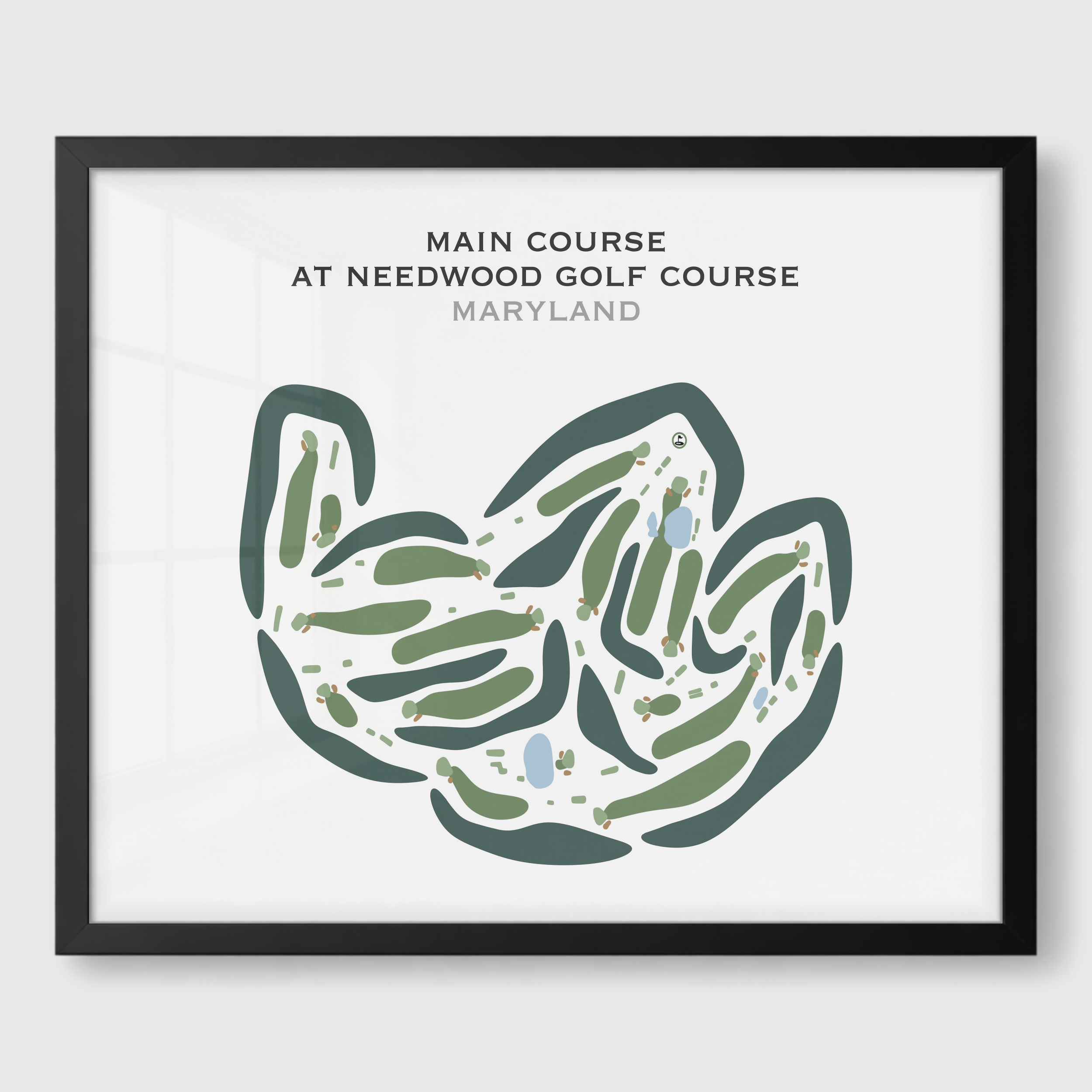 Main Course at Needwood Golf Course, Maryland - Printed Golf Courses