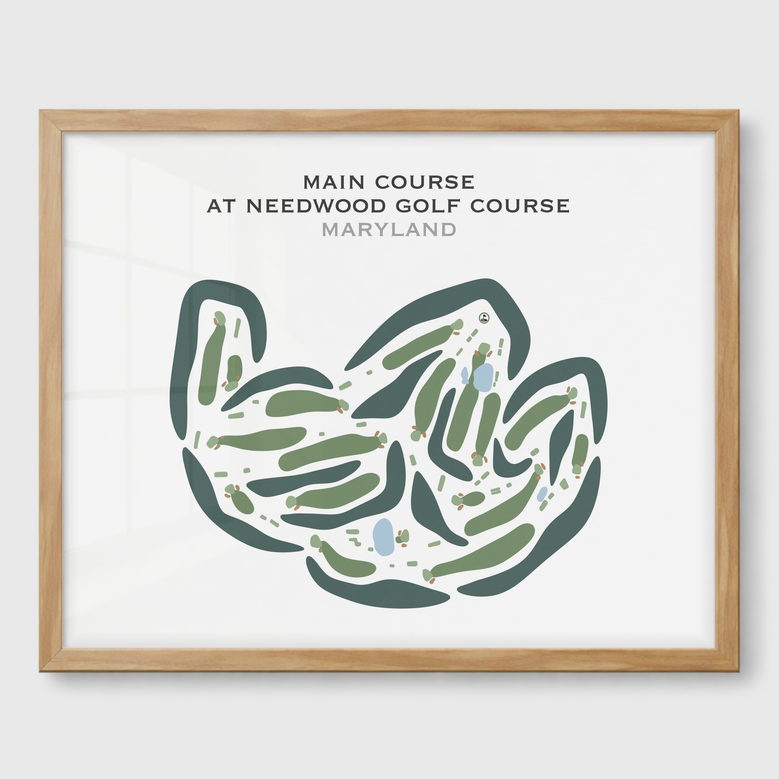 Main Course at Needwood Golf Course, Maryland - Printed Golf Courses