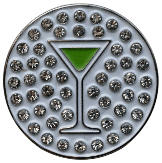 Apple Martini Crystal Ball Marker & Hat Clip by ReadyGOLF