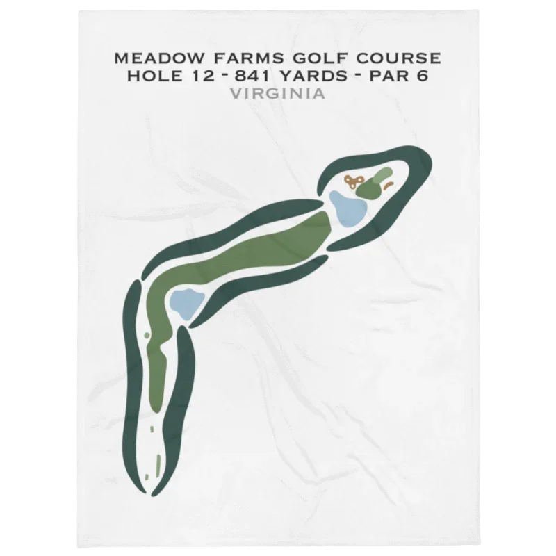 Meadow Farms Golf Course Hole 12 - 841 Yards - Par 6 - Printed Golf Courses