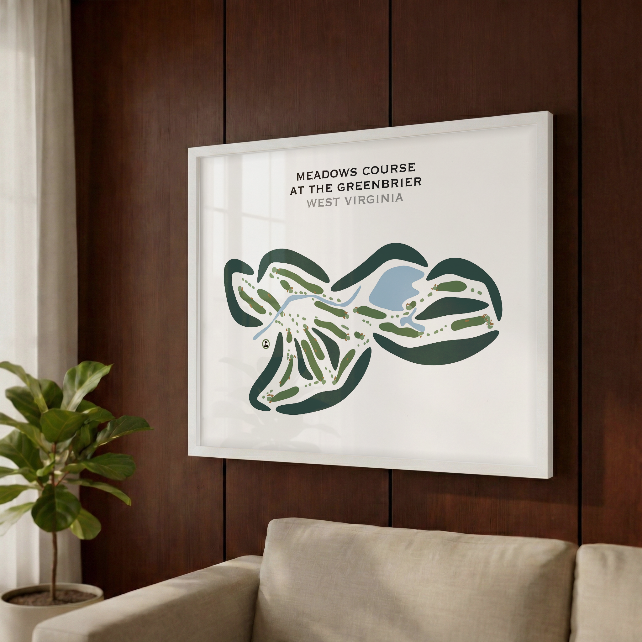 Meadows Course at The Greenbrier, West Virginia - Printed Golf Courses