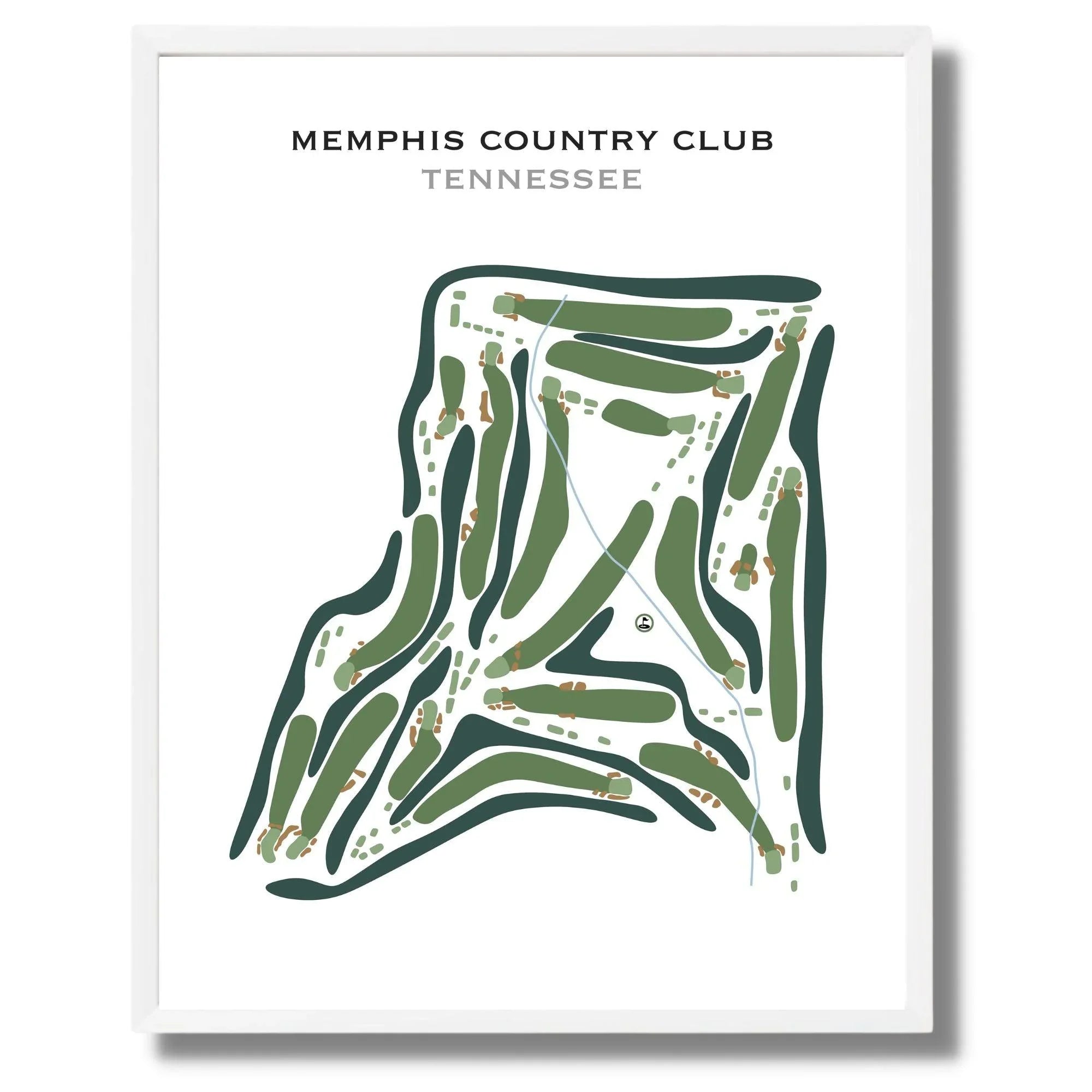 Memphis Country Club, Tennessee - Printed Golf Course