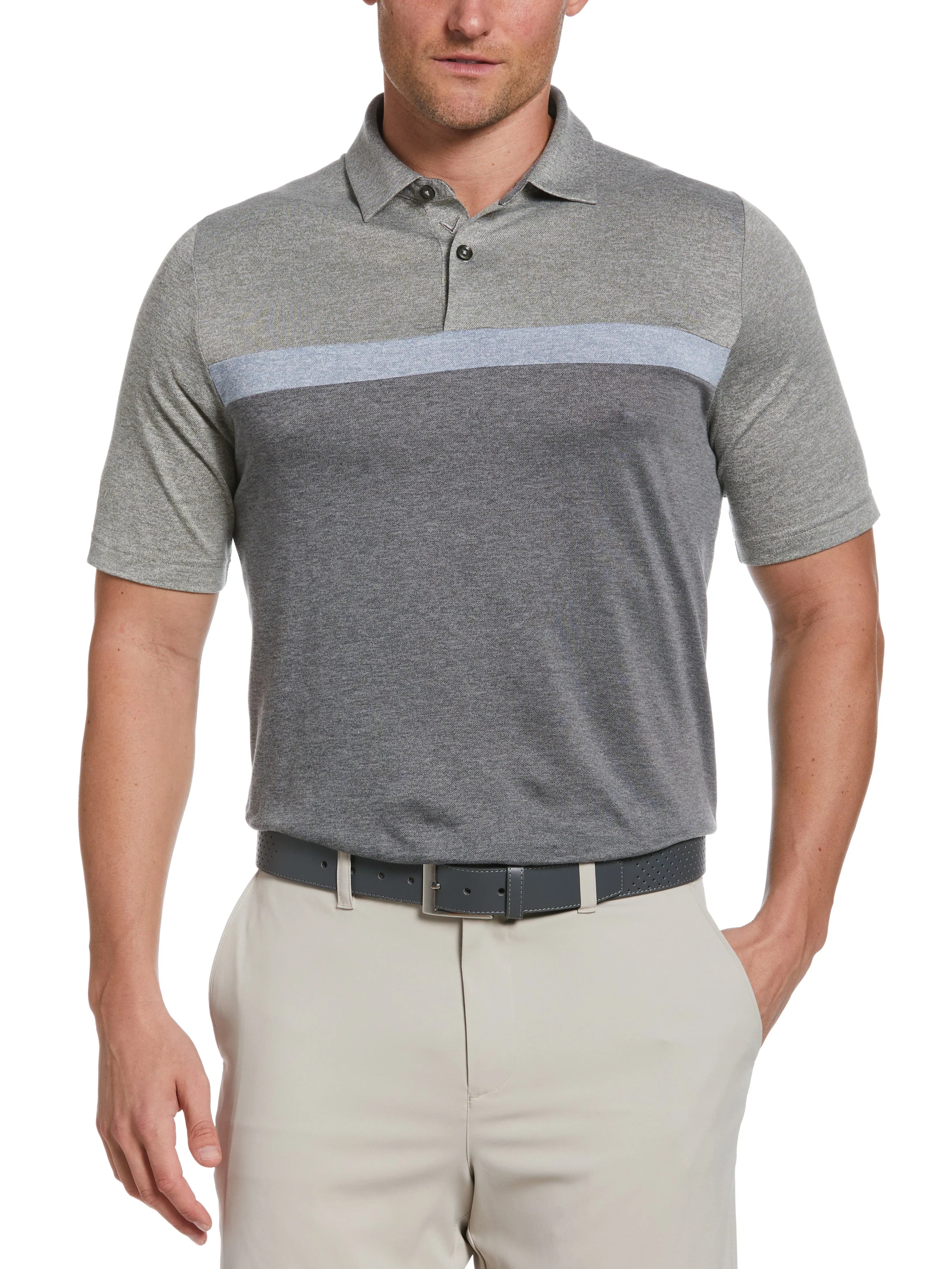 Mens Soft Touch Color Block Golf Polo
