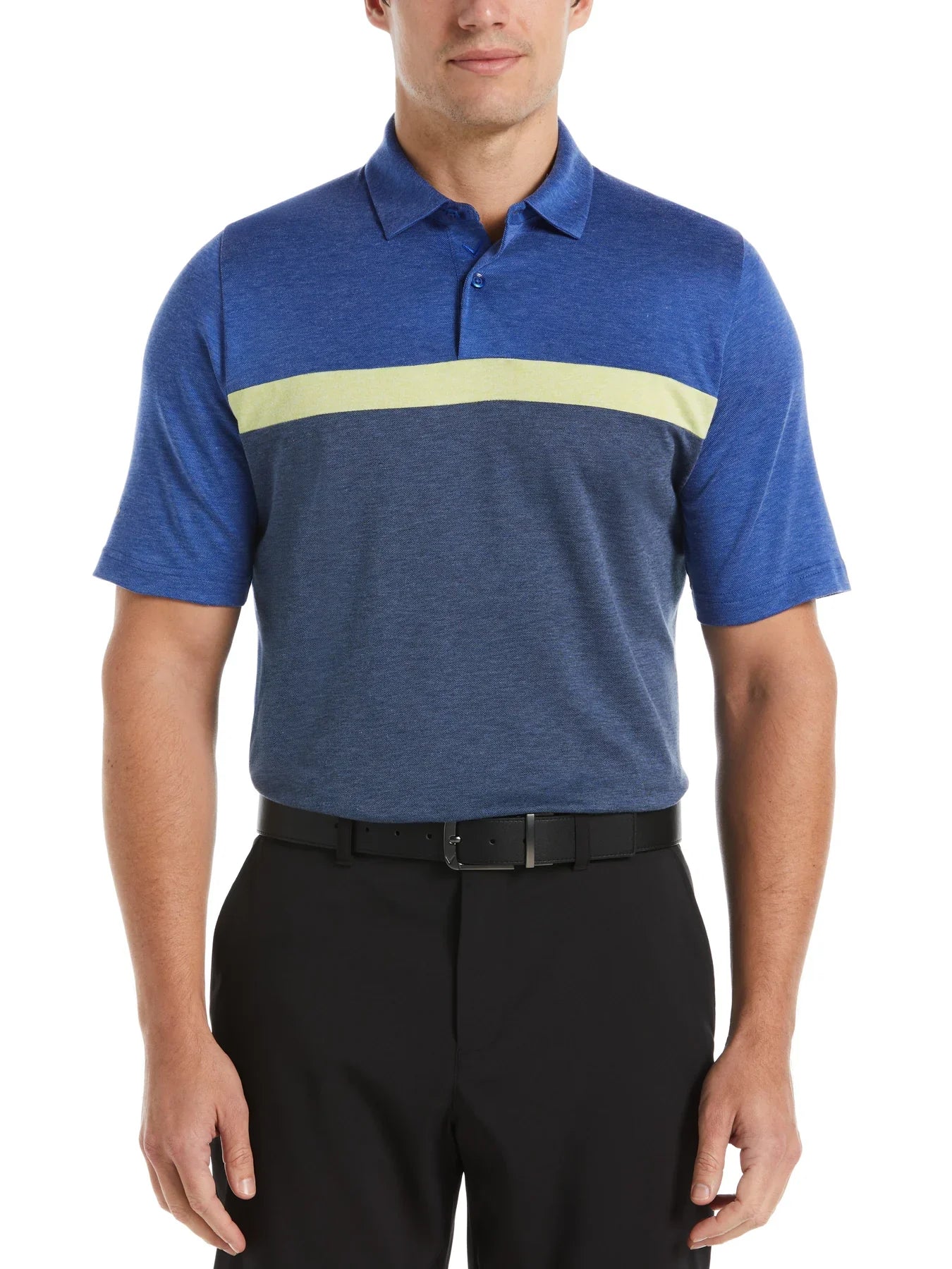 Mens Soft Touch Color Block Golf Polo