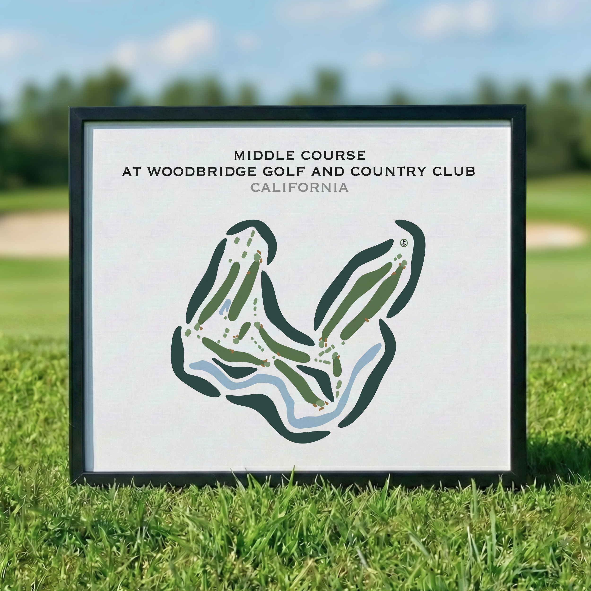 Middle Course at Woodbridge Golf & Country Club, California - Printed Golf Courses