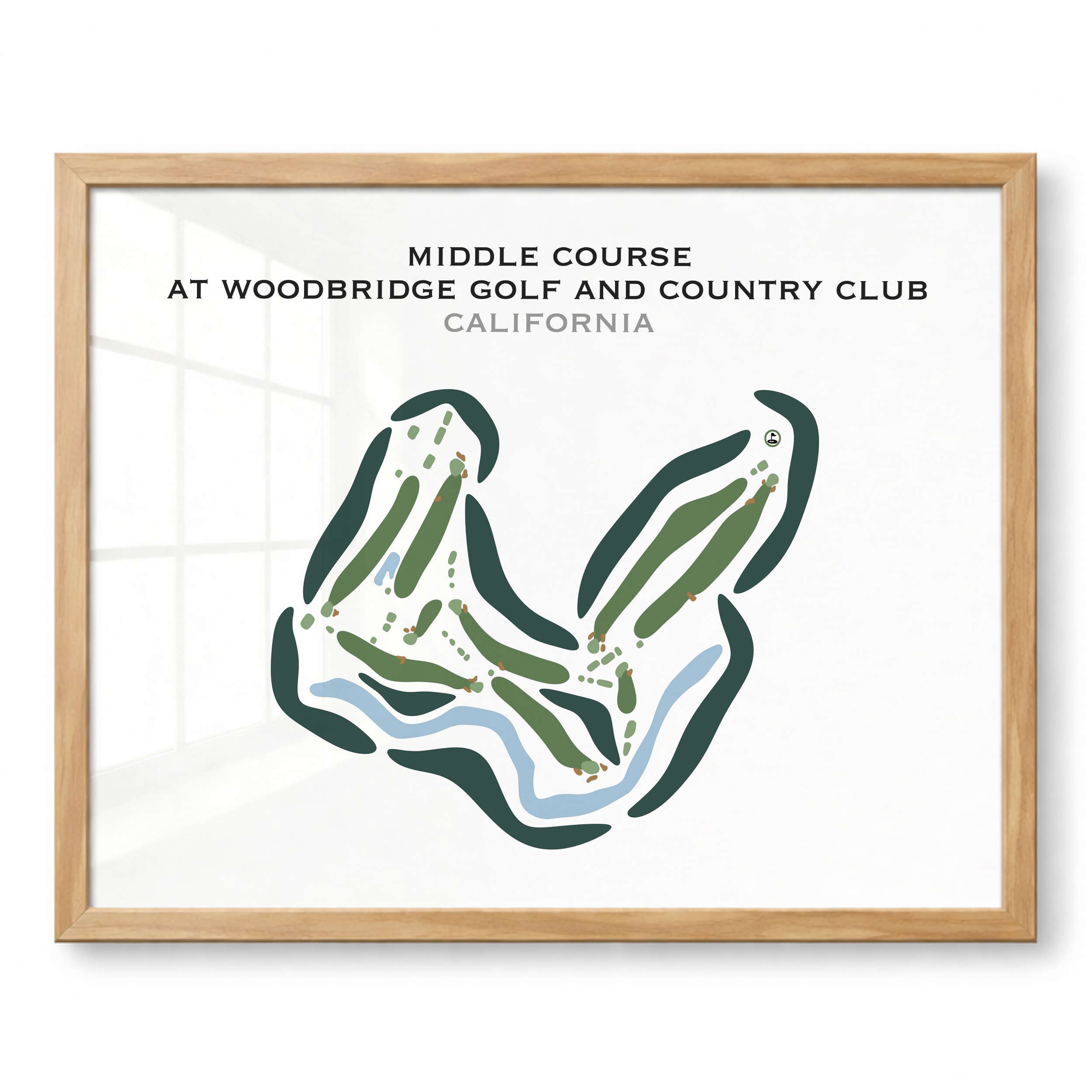 Middle Course at Woodbridge Golf & Country Club, California - Printed Golf Courses
