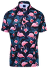 Midnight Flamingos Mens Golf Polo Shirt by ReadyGOLF