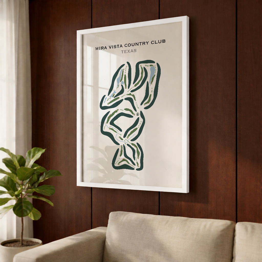 Mira Vista Country Club, Texas - Printed Golf Courses