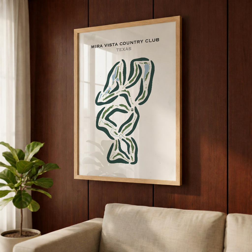 Mira Vista Country Club, Texas - Printed Golf Courses