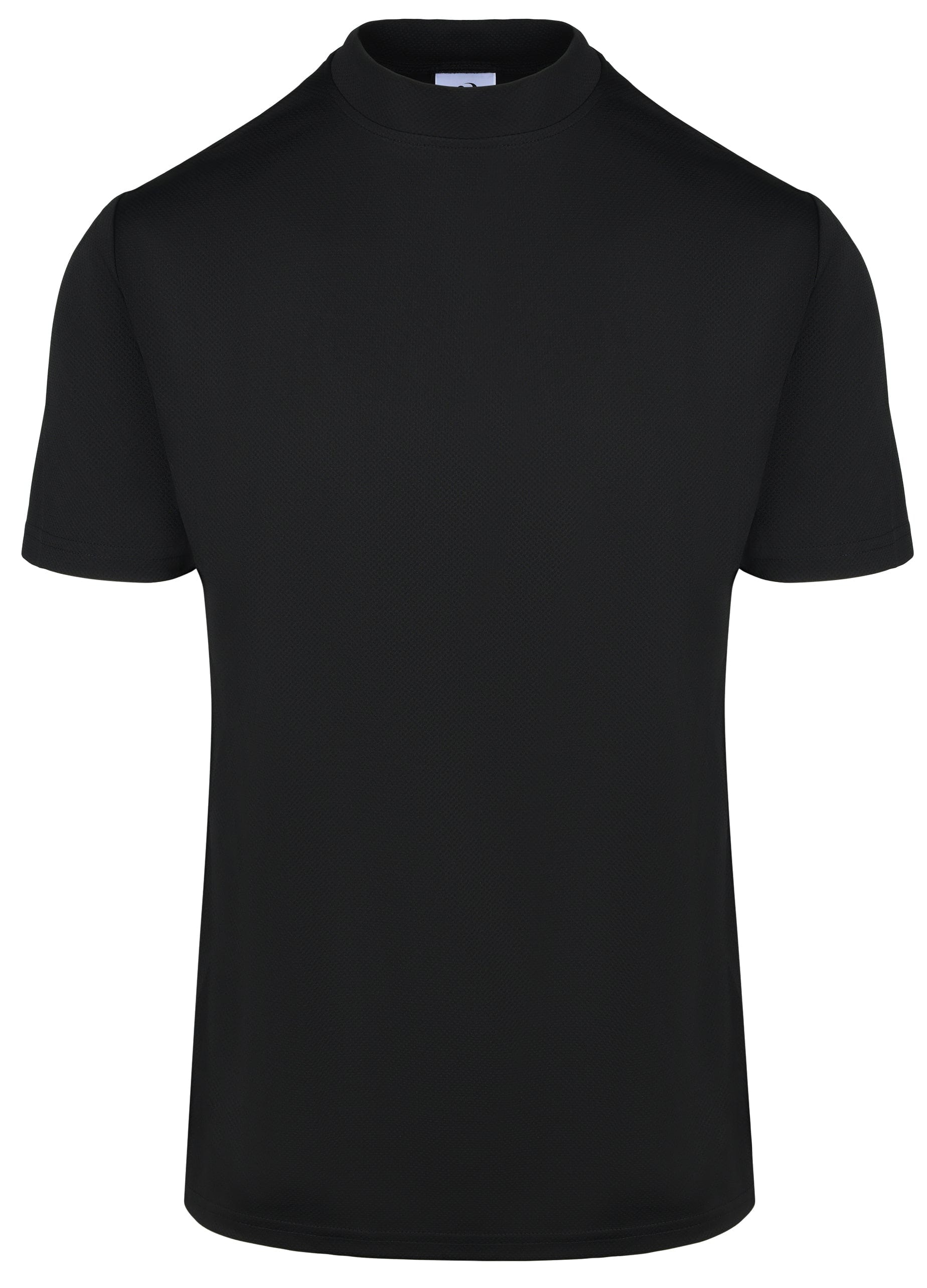 Men's Black Mock Neck CoolMax Polo Shirt by ReadyGOLF