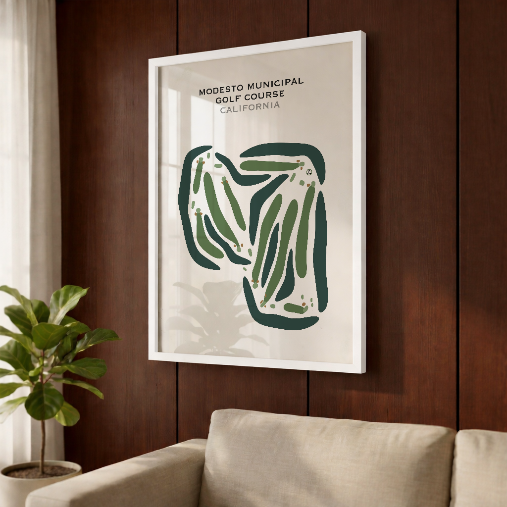 Modesto Municipal Golf Course, California - Printed Golf Courses