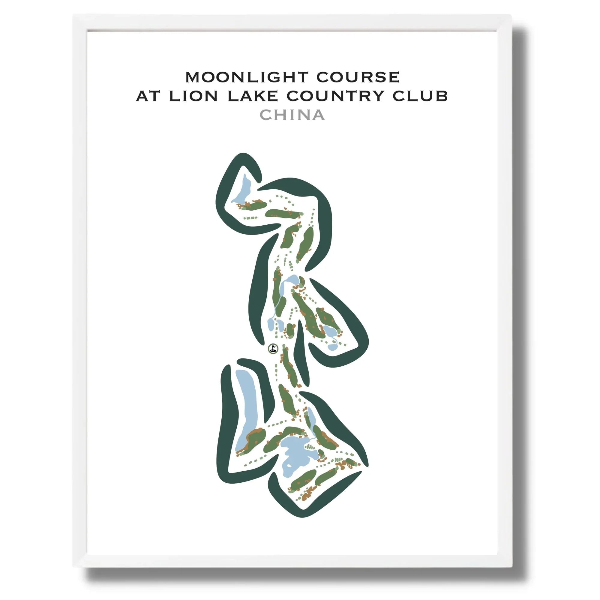 Moonlight Course at Lion Lake Country Club, China - Printed Golf Courses