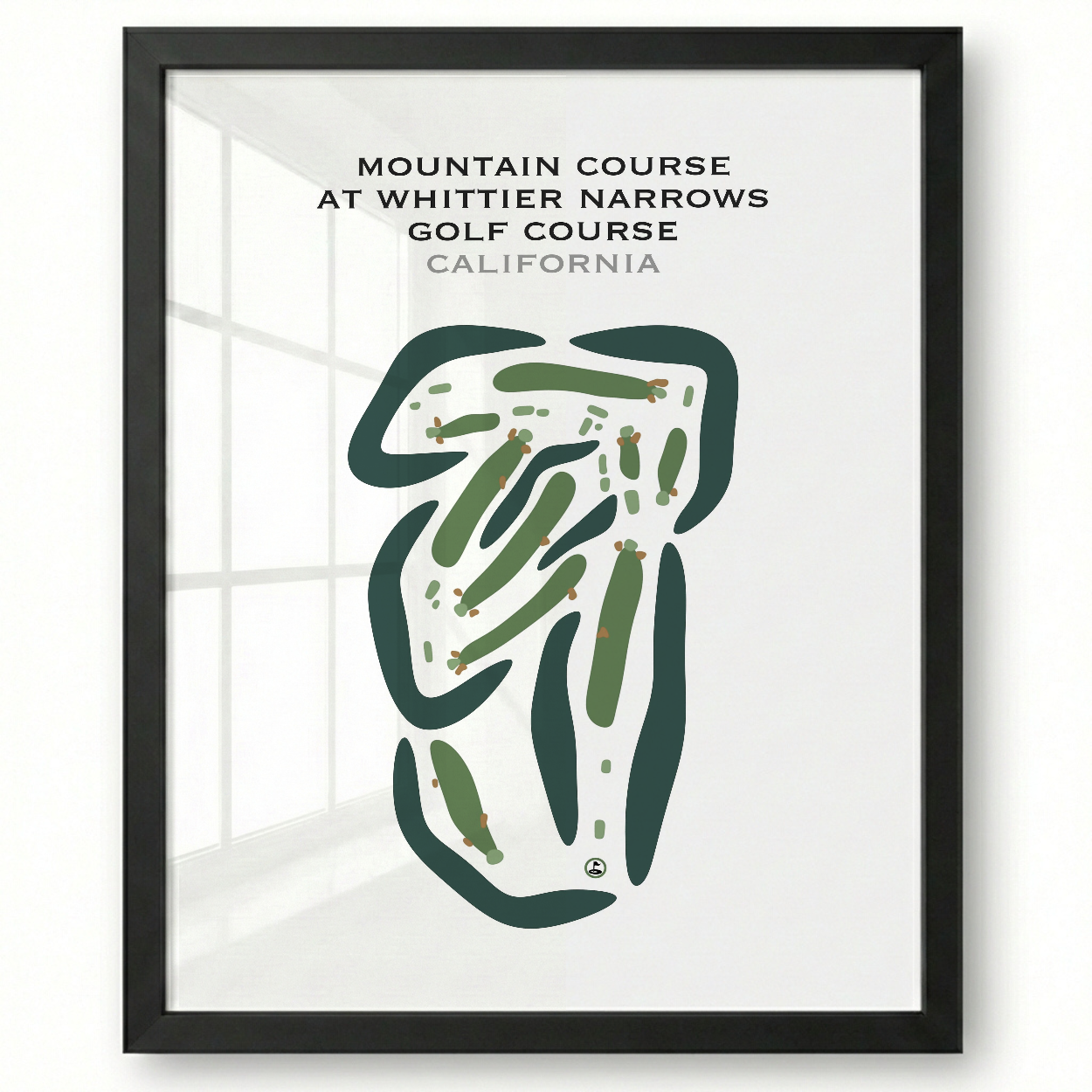 Mountain Course at Whittier Narrows Golf Course, California - Printed Golf Courses