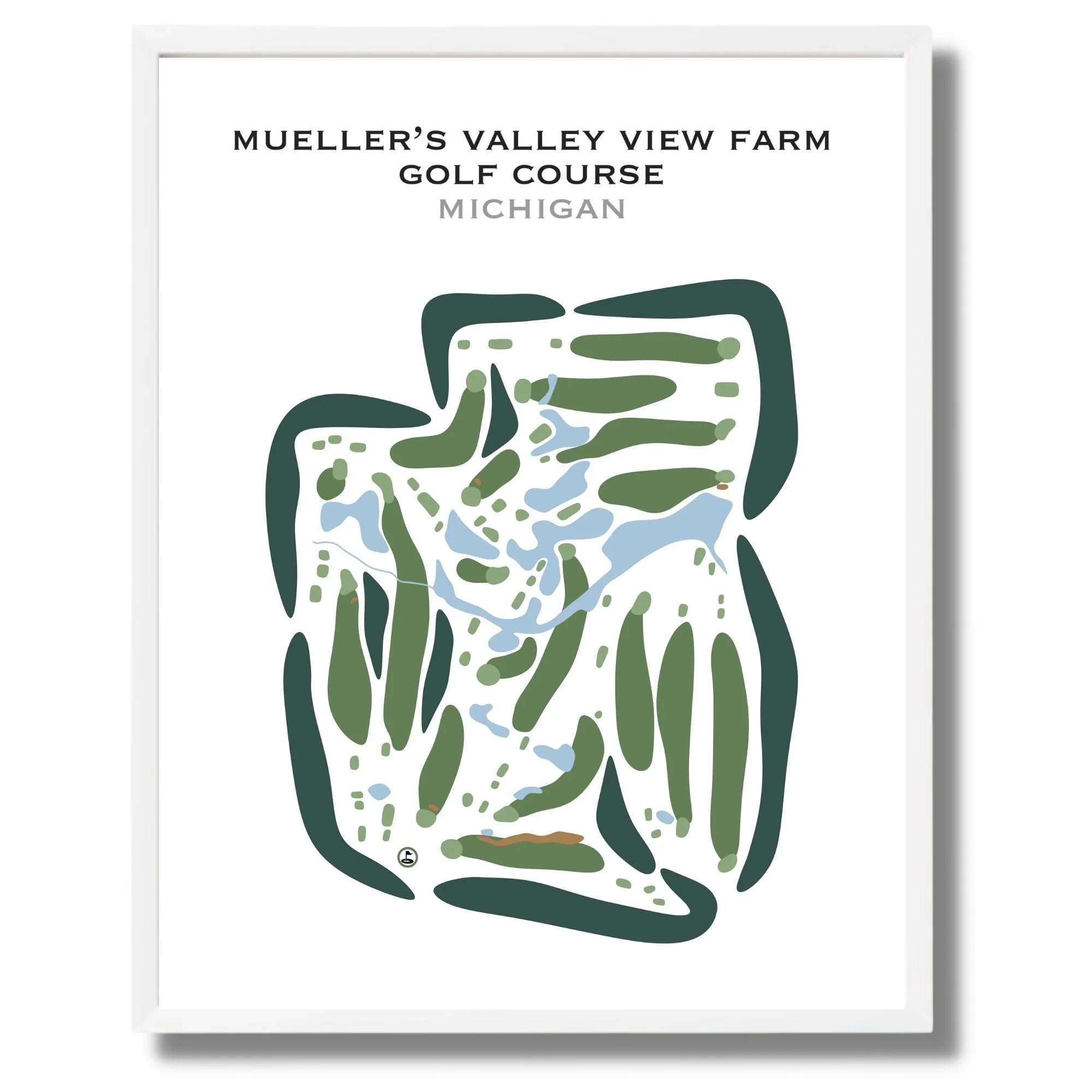 Mueller's Valley View Farm Golf Course, Michigan - Printed Golf Courses