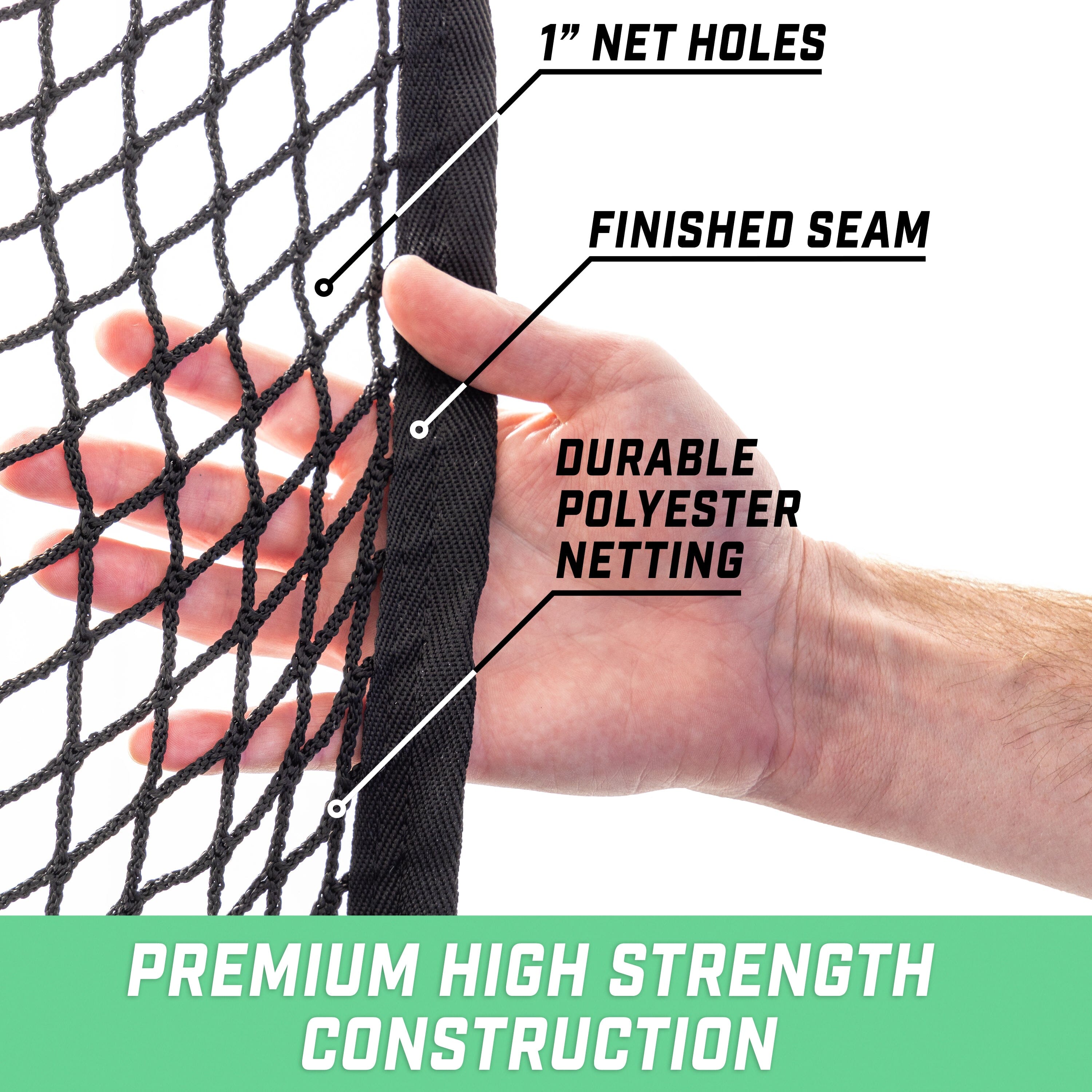 GoSports Sports Netting - 10 ft, 15ft, 20ft - Hitting Net for Golf, Baseball, Hockey, Soccer, LAX and More