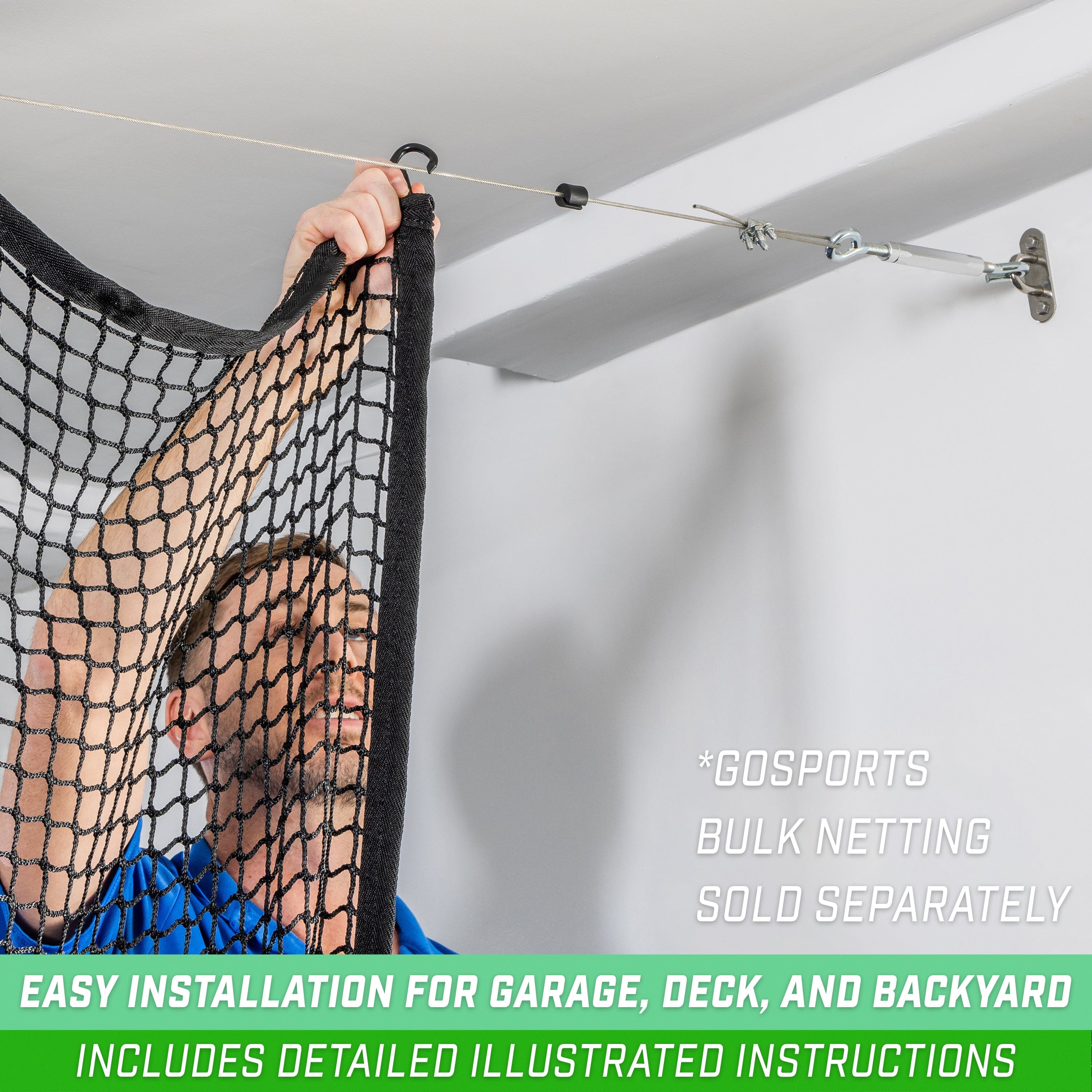 GoSports Sports Netting - 10 ft, 15ft, 20ft - Hitting Net for Golf, Baseball, Hockey, Soccer, LAX and More