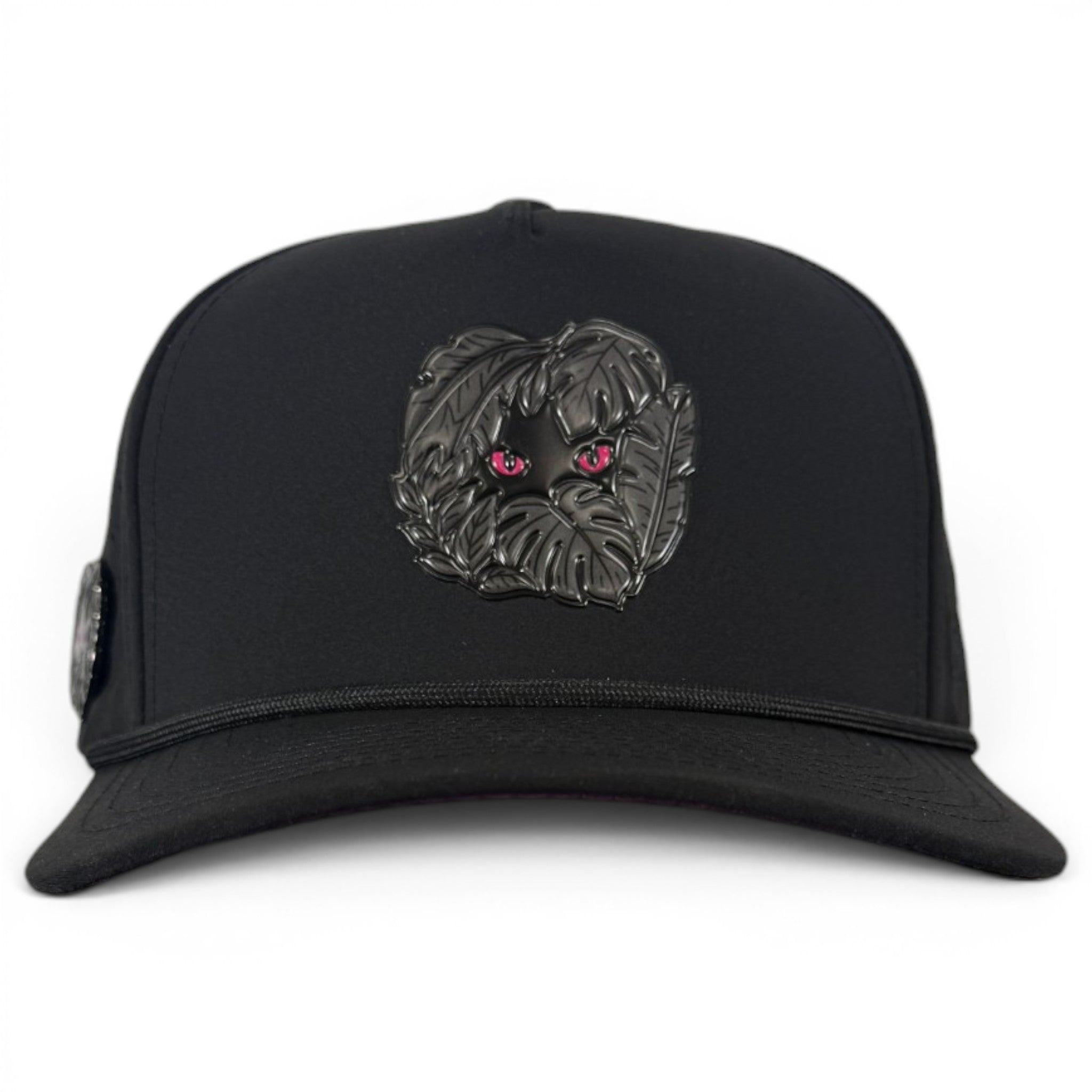 Night Stalker Golf Hat | Snapback Cap | Built-in Magnetic Ball Marker Holder + Marker Included | Adjustable | Animal Eyes Black