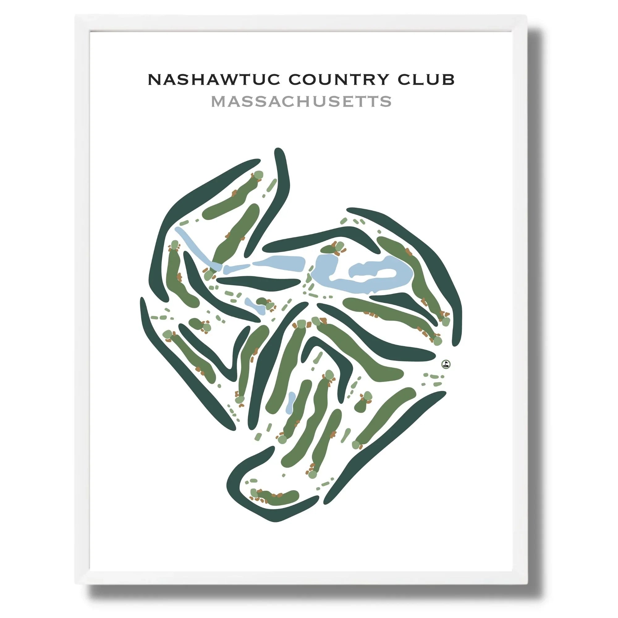 Nashawtuc Country Club, Massachusetts - Printed Golf Course