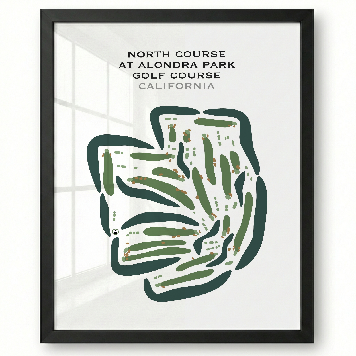 North at Alondra Park Golf Course, California - Printed Golf Courses