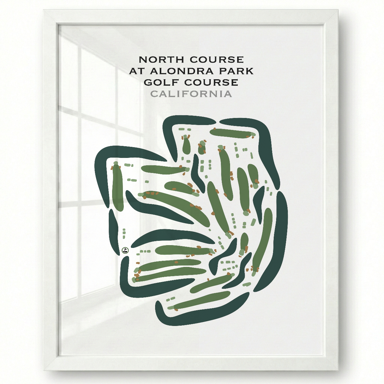 North at Alondra Park Golf Course, California - Printed Golf Courses