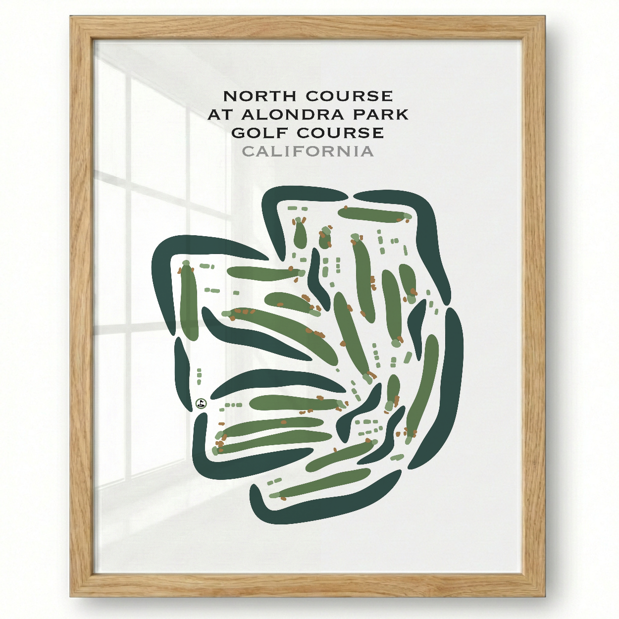 North at Alondra Park Golf Course, California - Printed Golf Courses