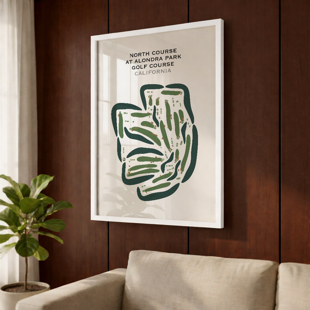 North at Alondra Park Golf Course, California - Printed Golf Courses