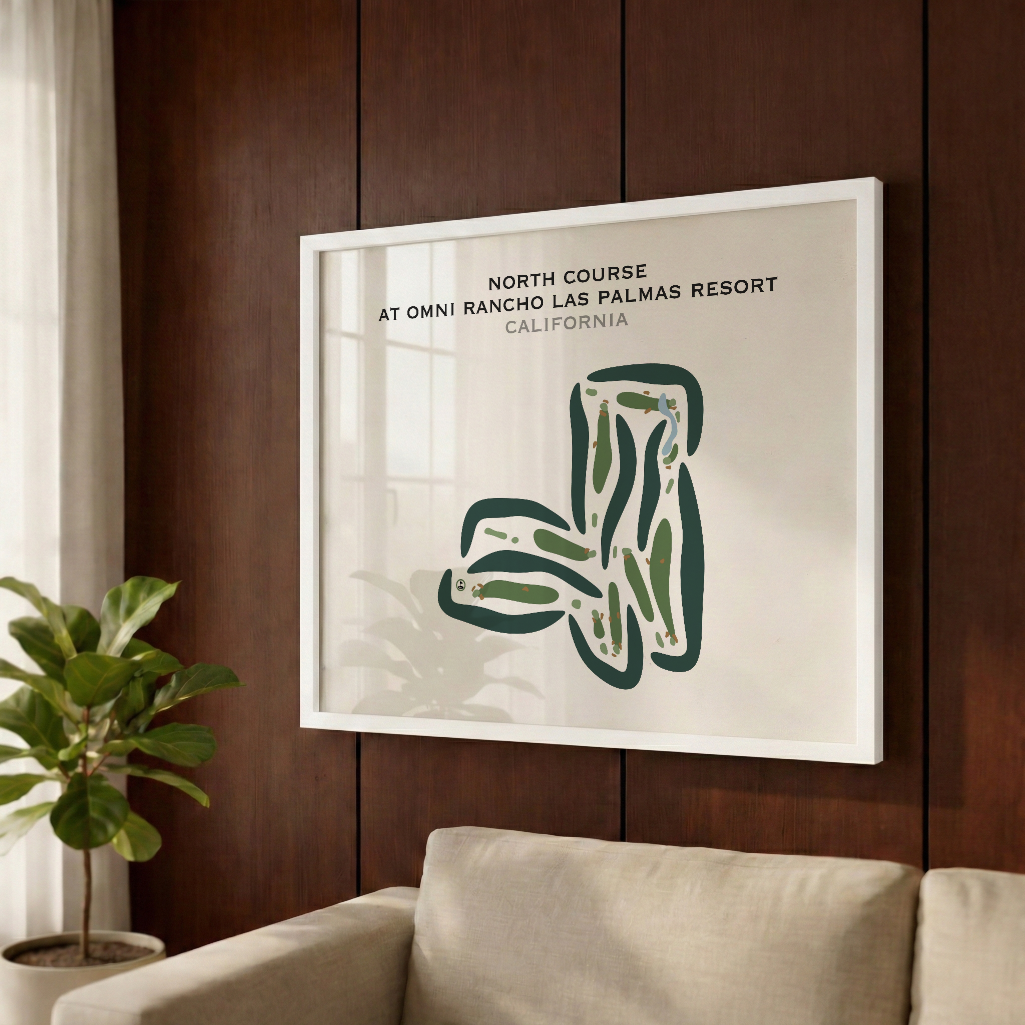 North Course at Omni Rancho Las Palmas Resort, California - Printed Golf Courses