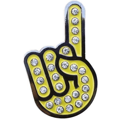 Number 1 Hand Gesture Crystal Ball Marker &amp; Hat Clip by ReadyGOLF