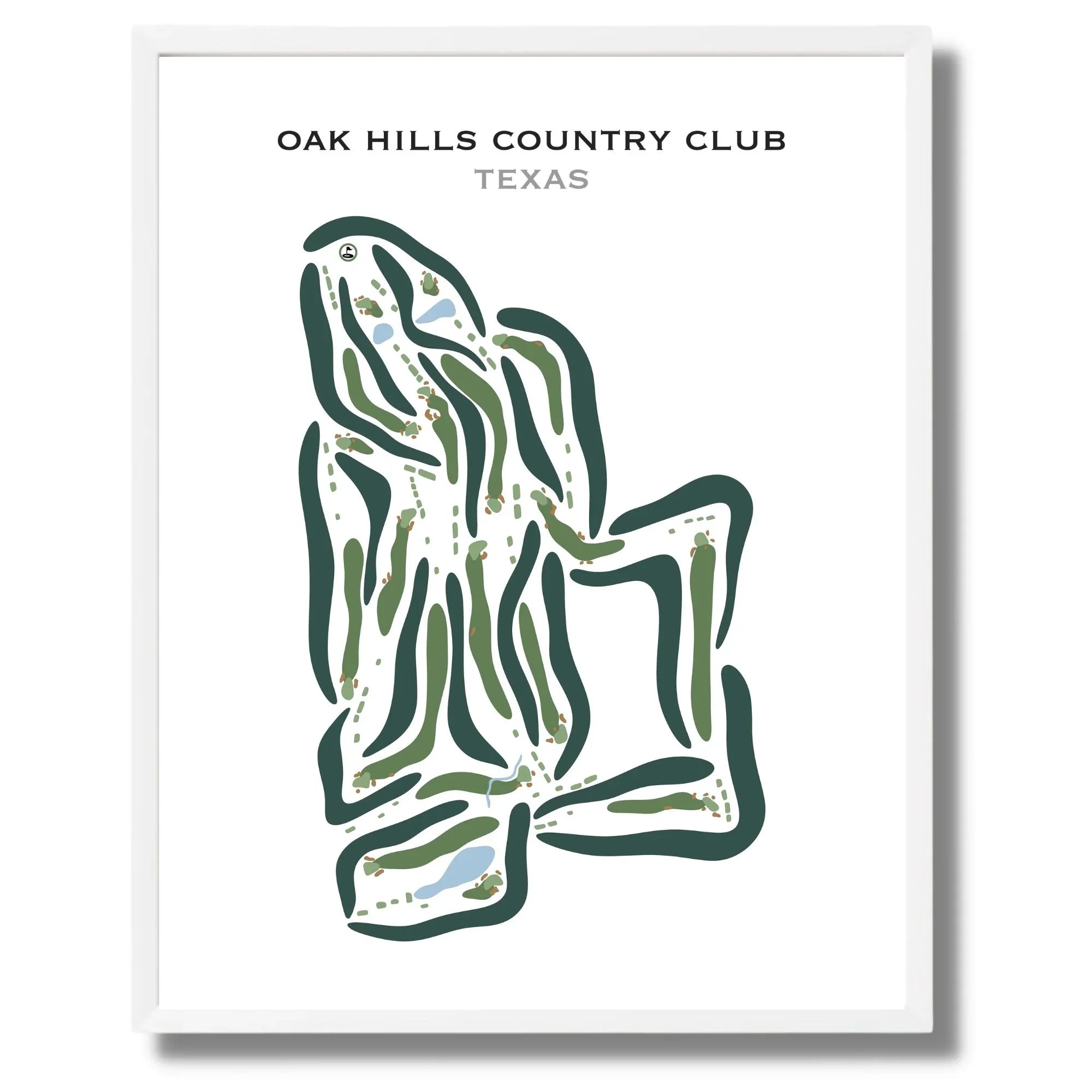 Oak Hills Country Club, Texas - Printed Golf Courses