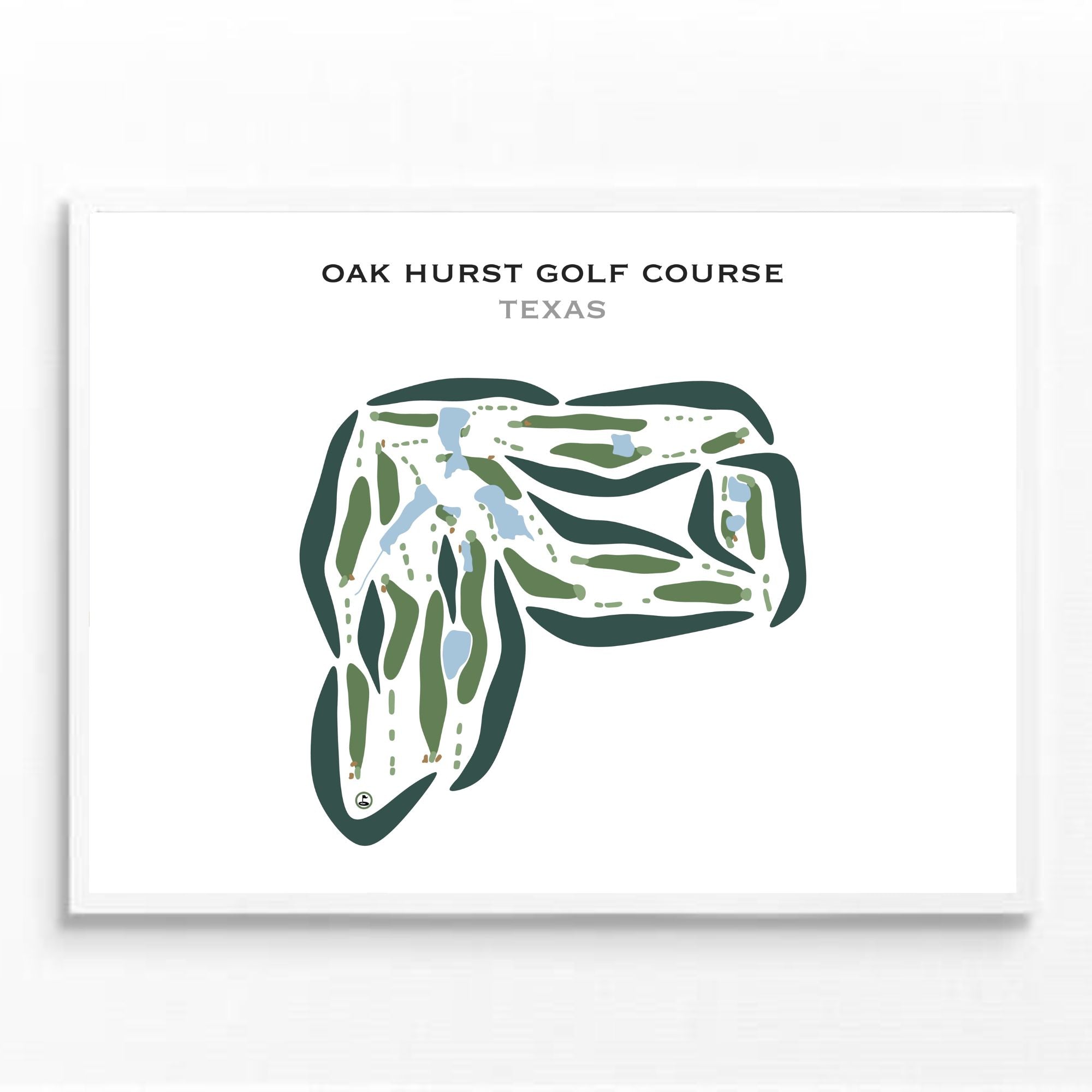 Oak Hurst Golf Course, Texas - Printed Golf Courses