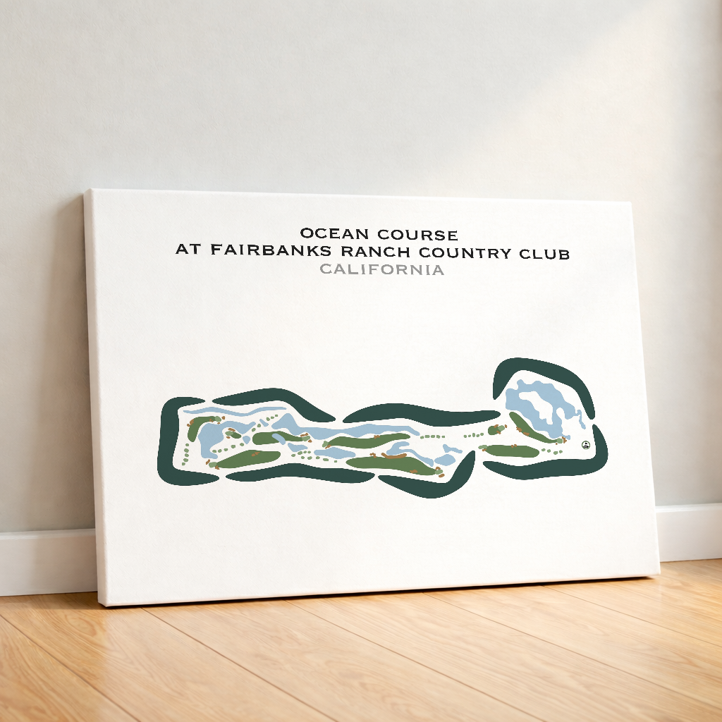 Ocean Course at Fairbanks Ranch Country Club, California - Printed Golf Courses