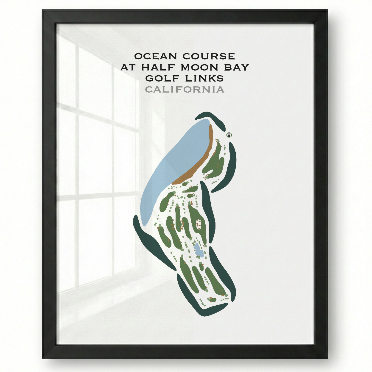 Ocean Course at Half Moon Bay Golf Links, California - Printed Golf Courses