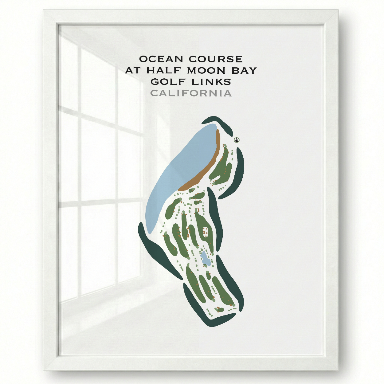 Ocean Course at Half Moon Bay Golf Links, California - Printed Golf Courses