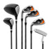 PGA TOUR® Juniors Left Handed Orange Golf Club Set by Golfgen® for Player Heights 5'3" - 5'10" | Complete Junior Golf Club Set