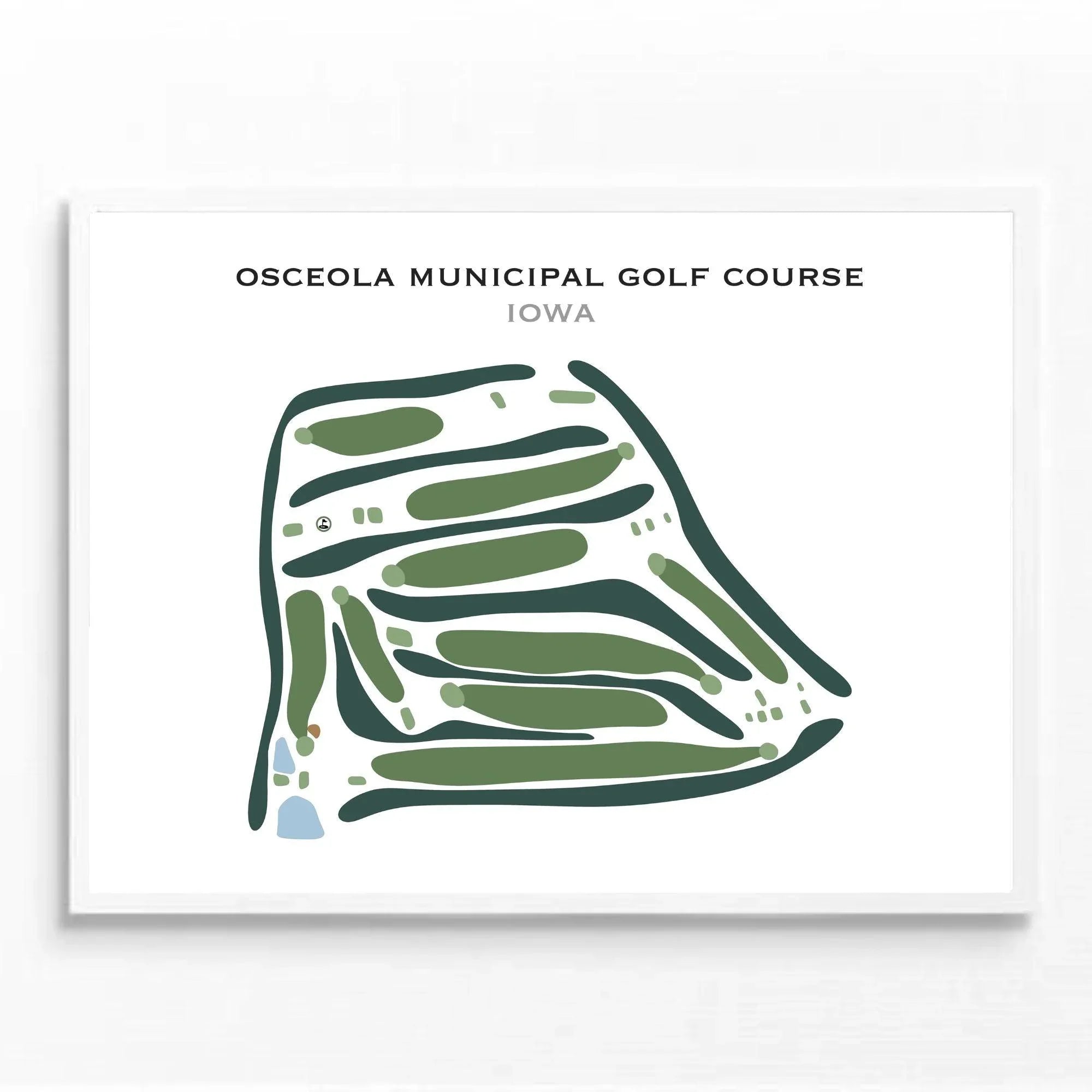 Osceola Municipal Golf Course, Iowa - Printed Golf Course
